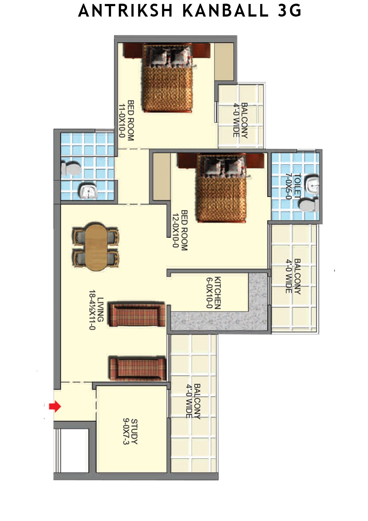 Antriksh Kanball 3G Block G Unit 2 Floor Plan