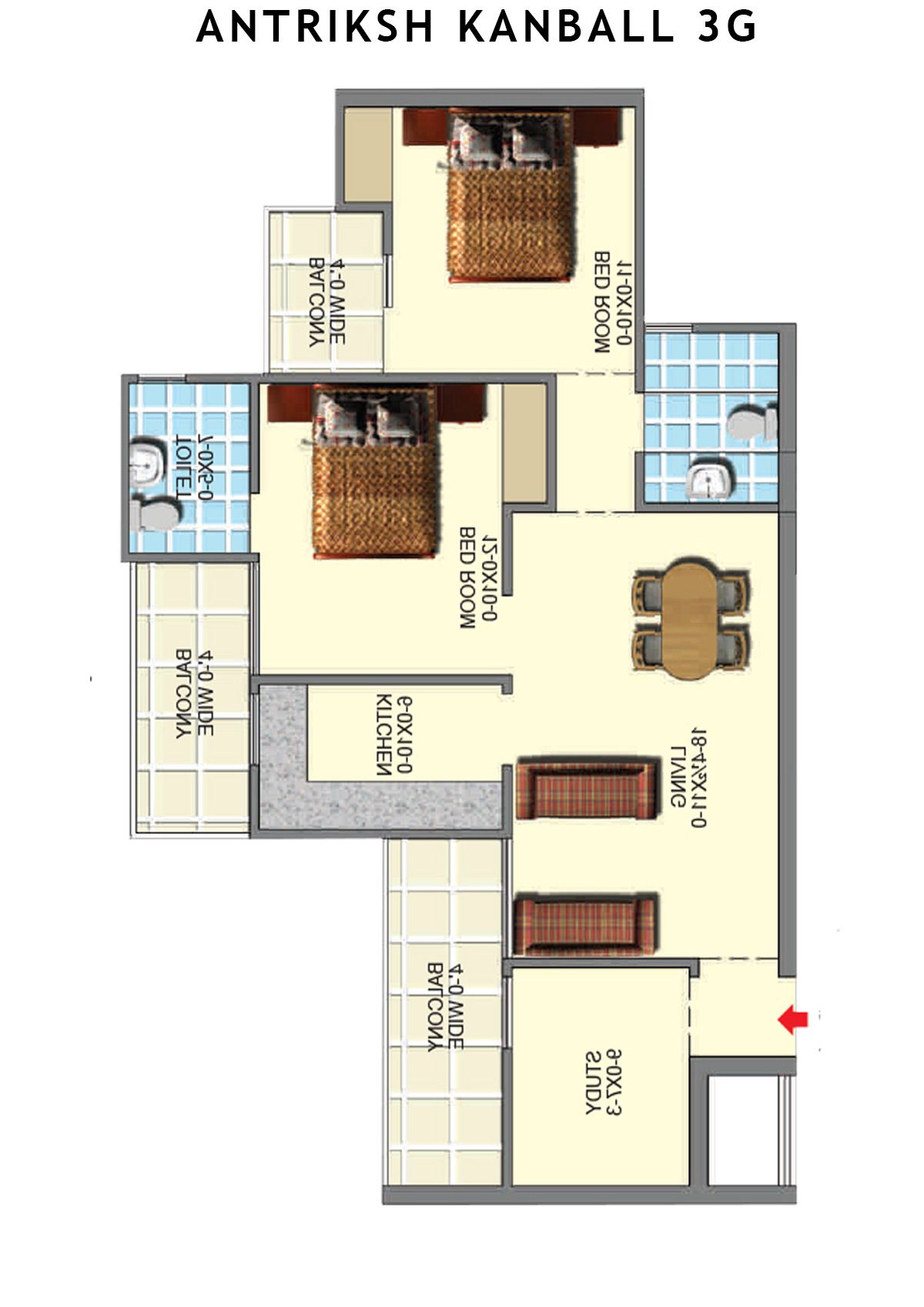 Antriksh Kanball 3G Block G Unit 3 Floor Plan