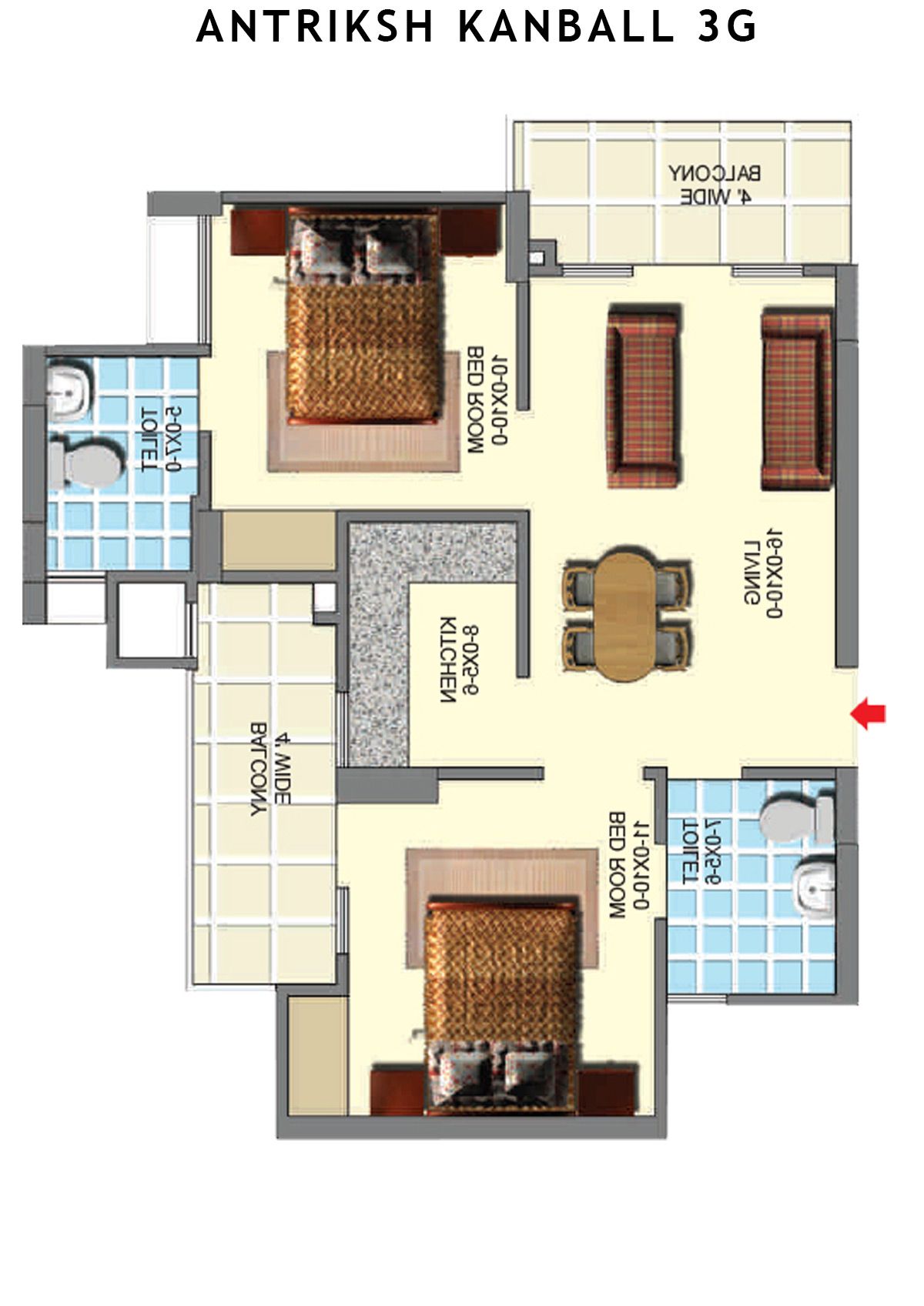 Antriksh Kanball 3G Block G Unit 4 Floor Plan