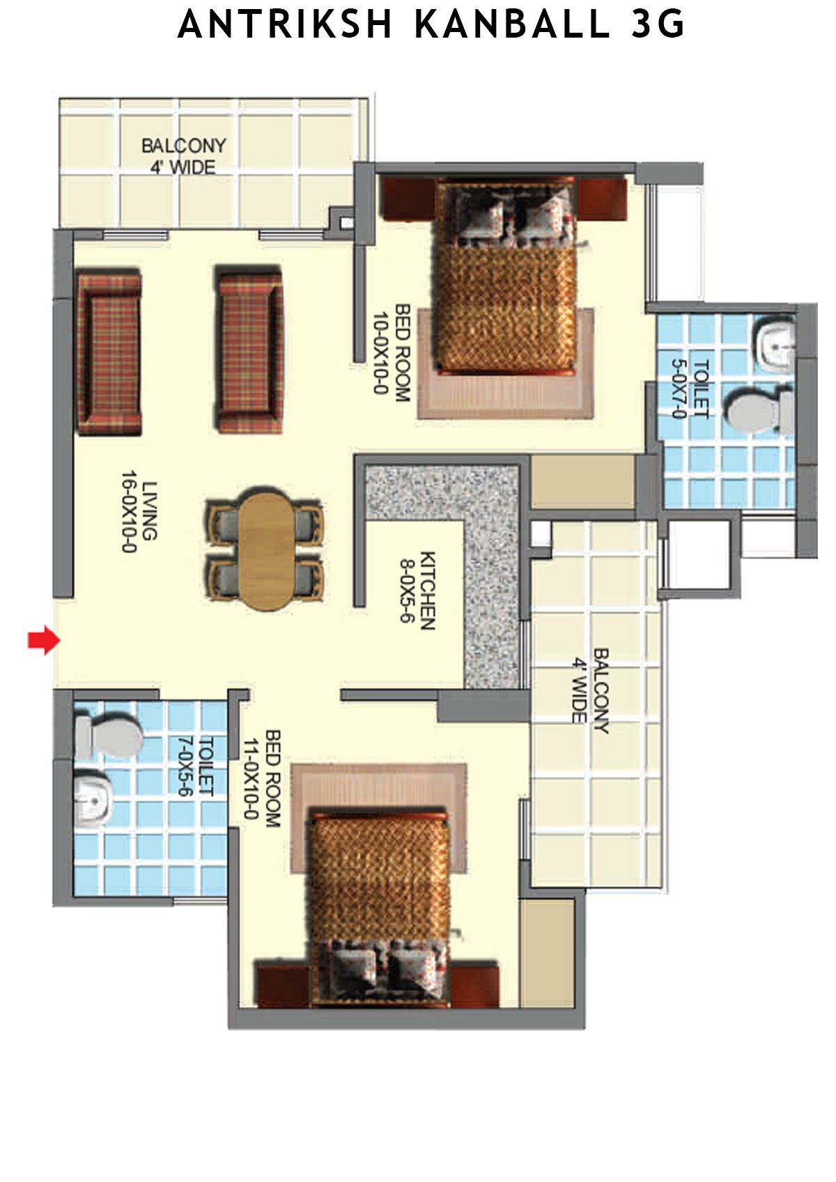Antriksh Kanball 3G Block L Unit 3 Floor Plan