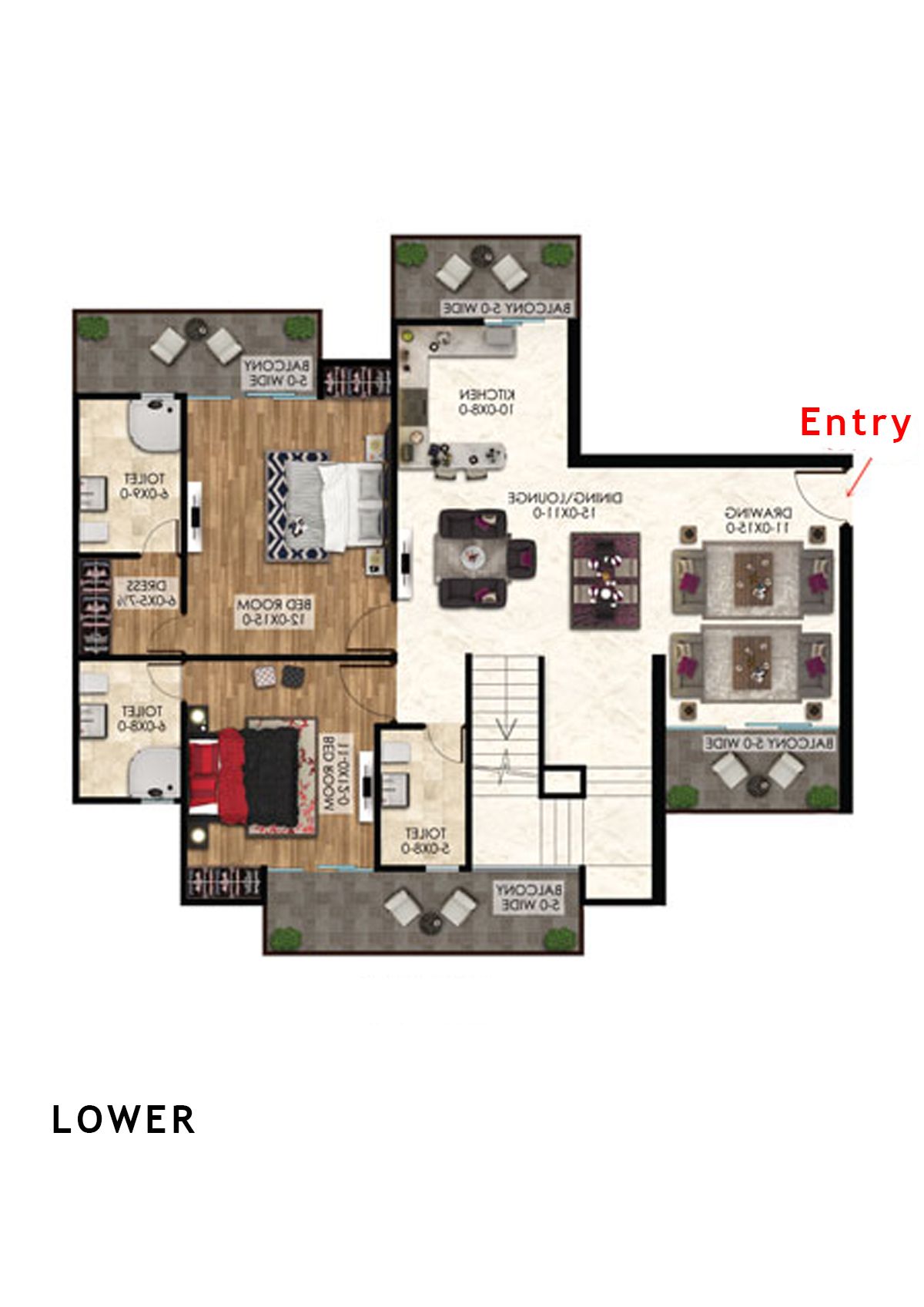 Antriksh The Golf Address Tower A Unit 2 (Penthouse) Floor Plan
