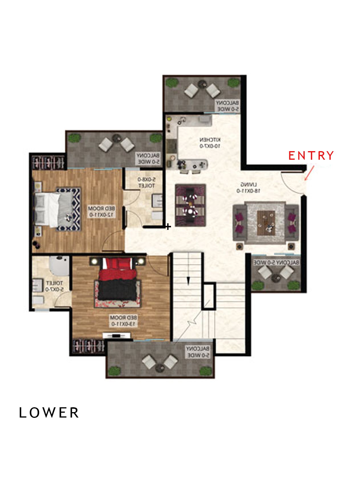 Antriksh The Golf Address Tower B Unit 2 (Penthouse) Floor Plan