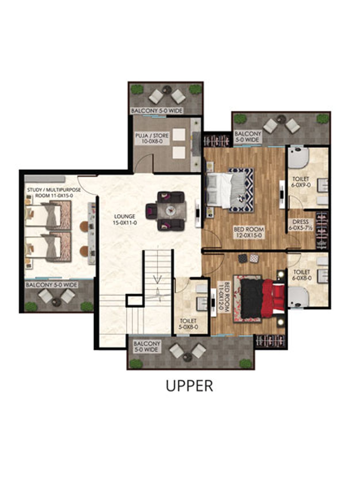 Antriksh The Golf Address Tower C Unit 1 (Penthouse) Floor Plan