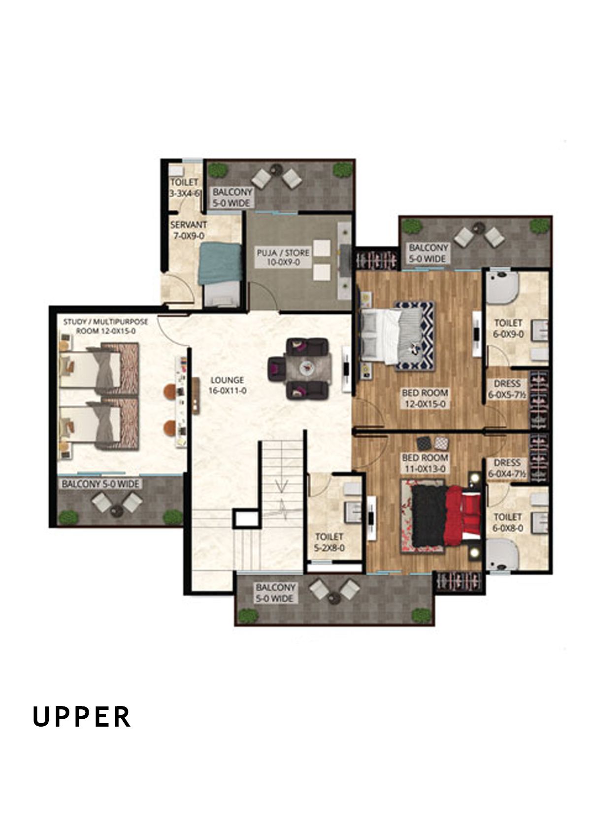 Antriksh The Golf Address Tower E Unit 1 (Penthouse) Floor Plan