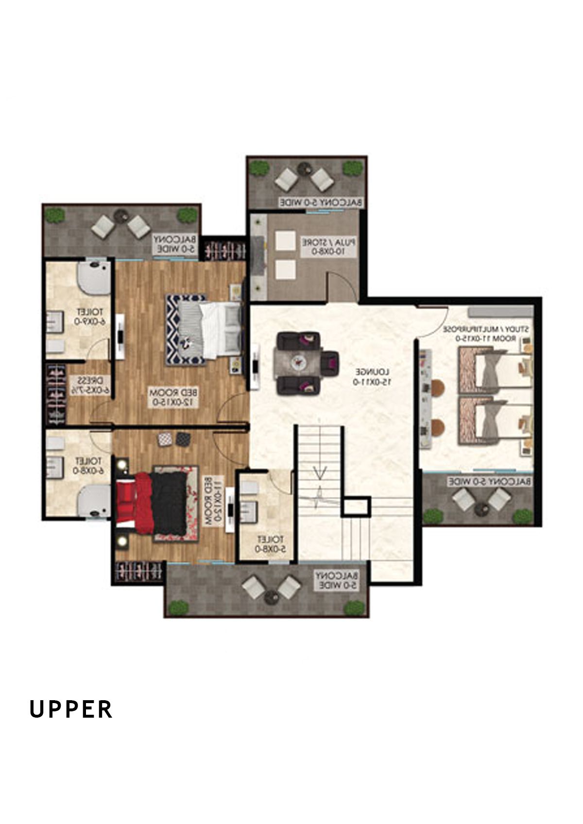 Antriksh The Golf Address Tower E Unit 2 (Penthouse) Floor Plan