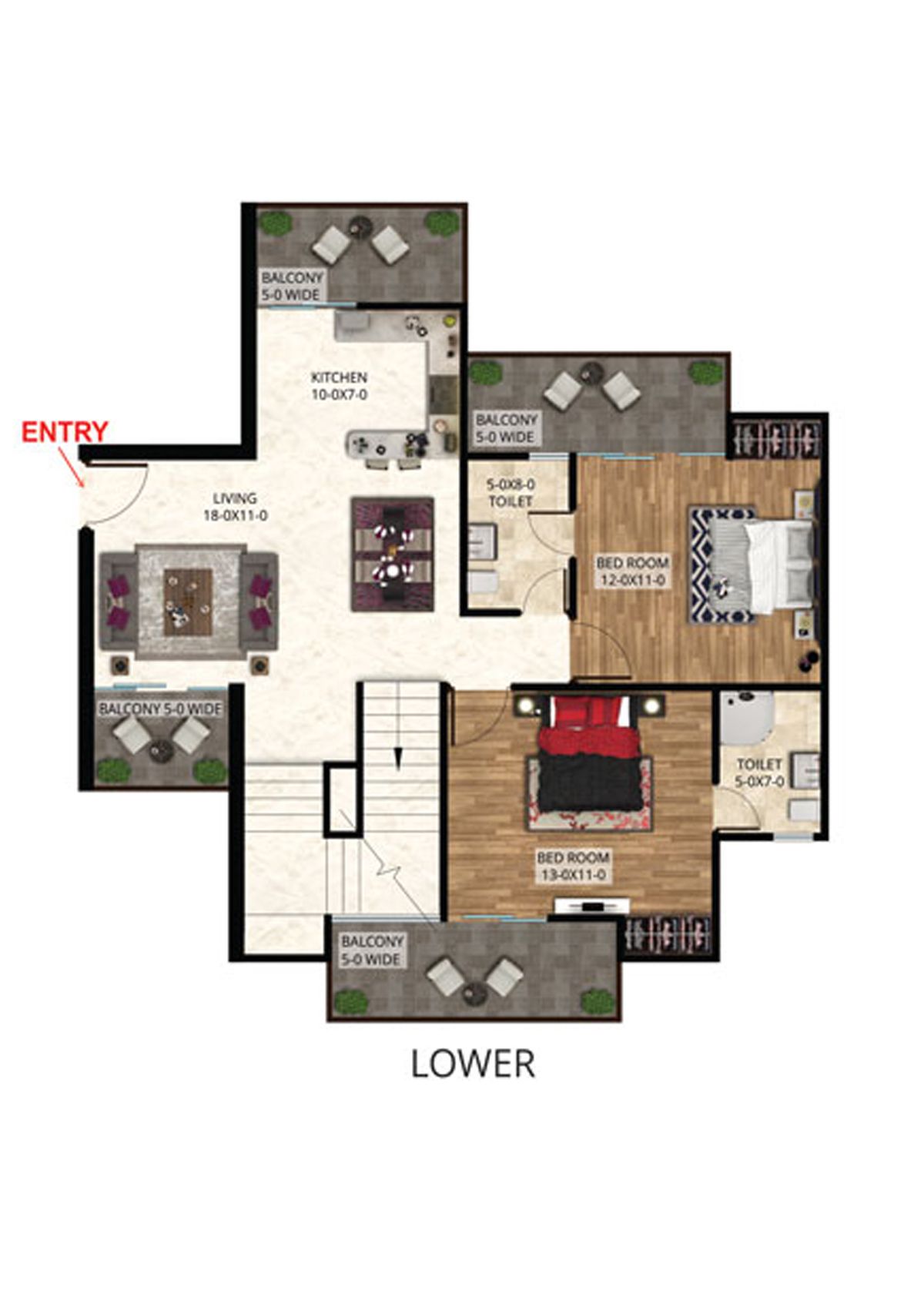 Antriksh The Golf Address Tower F Unit 1 (Penthouse) Floor Plan