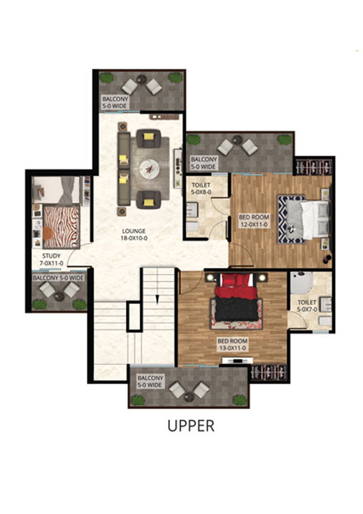 Antriksh The Golf Address Tower F Unit 1 (Penthouse) Floor Plan