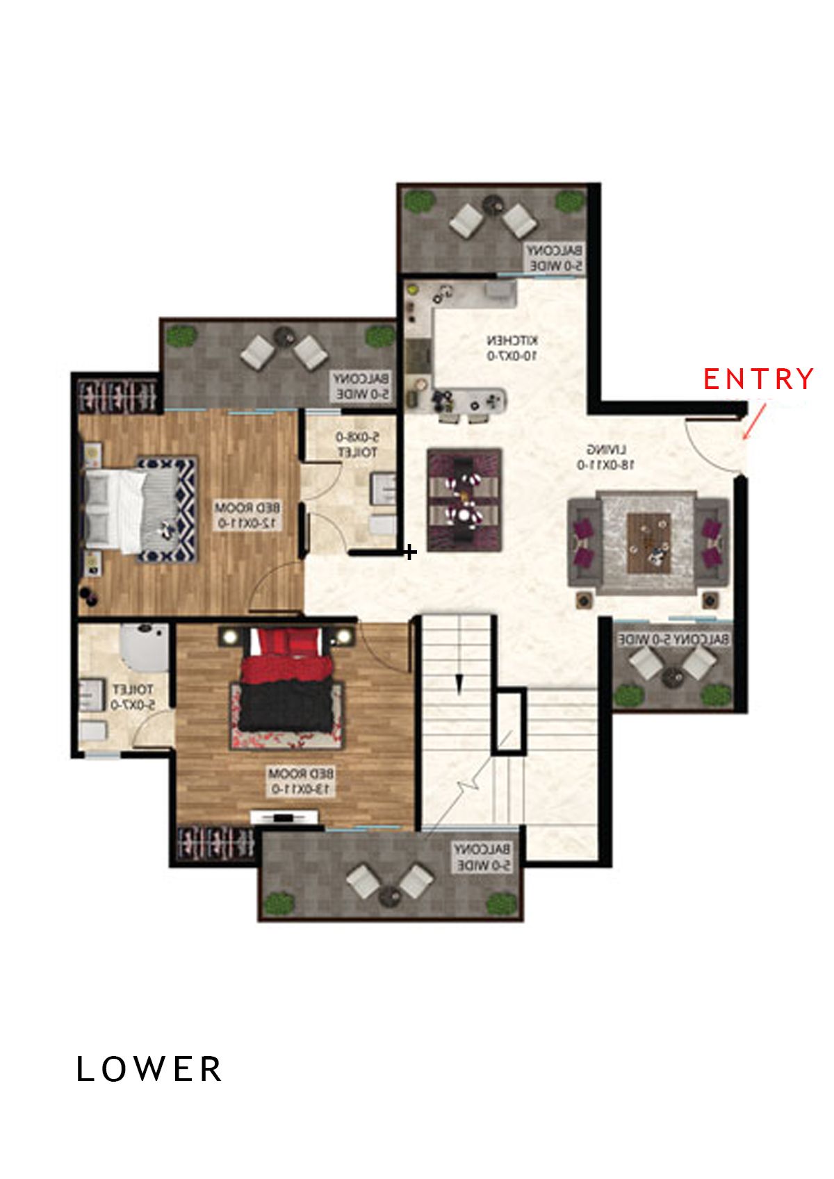 Antriksh The Golf Address Tower F Unit 2 (Penthouse) Floor Plan