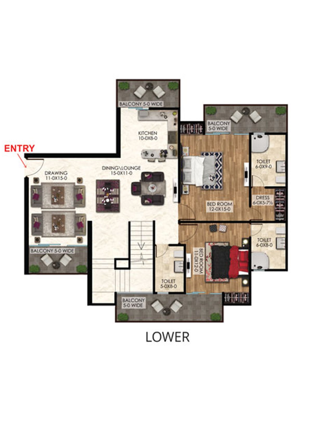 Antriksh The Golf Address Tower G Unit 1 (Penthouse) Floor Plan