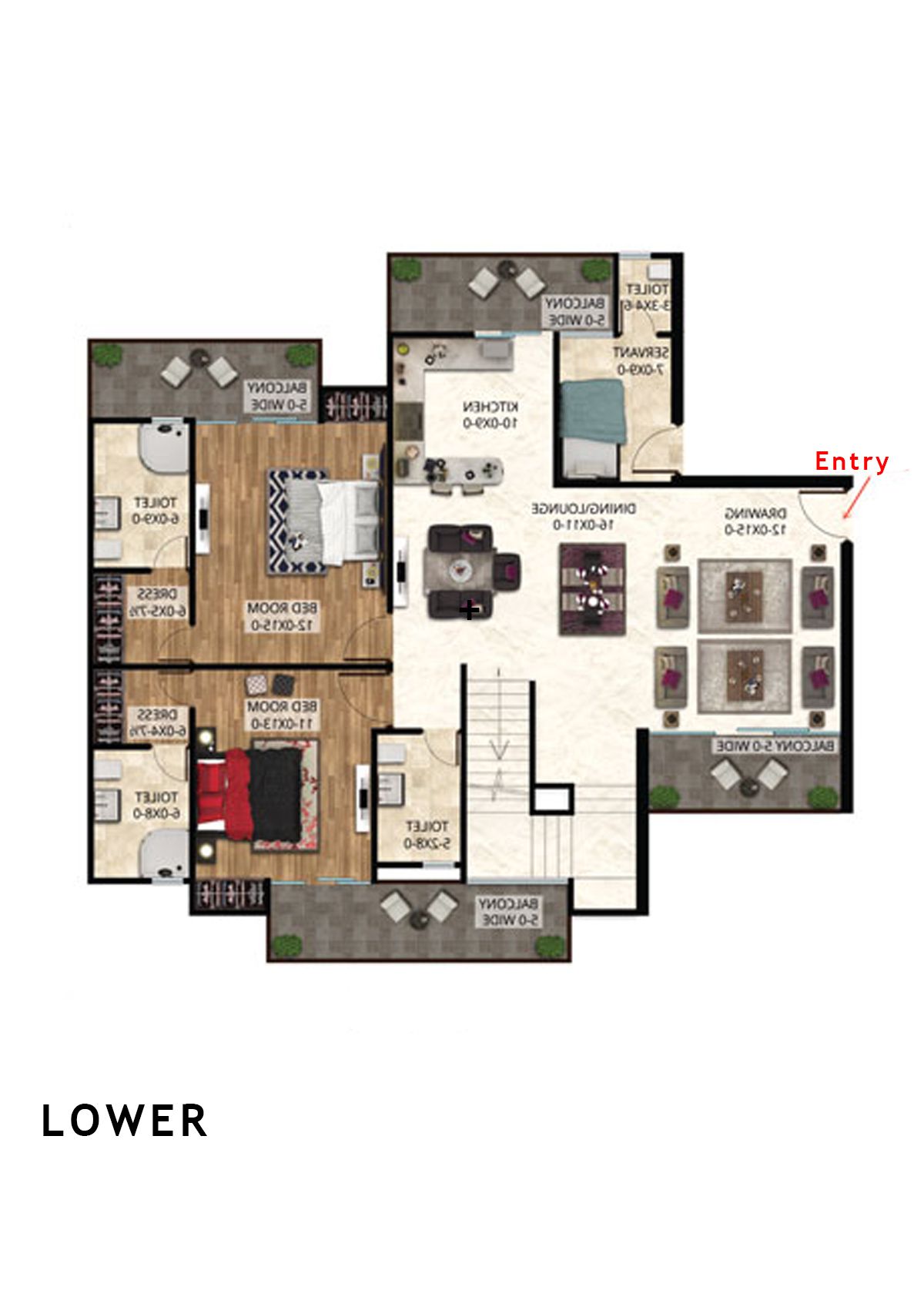 Antriksh The Golf Address Tower G Unit 2 (Penthouse) Floor Plan