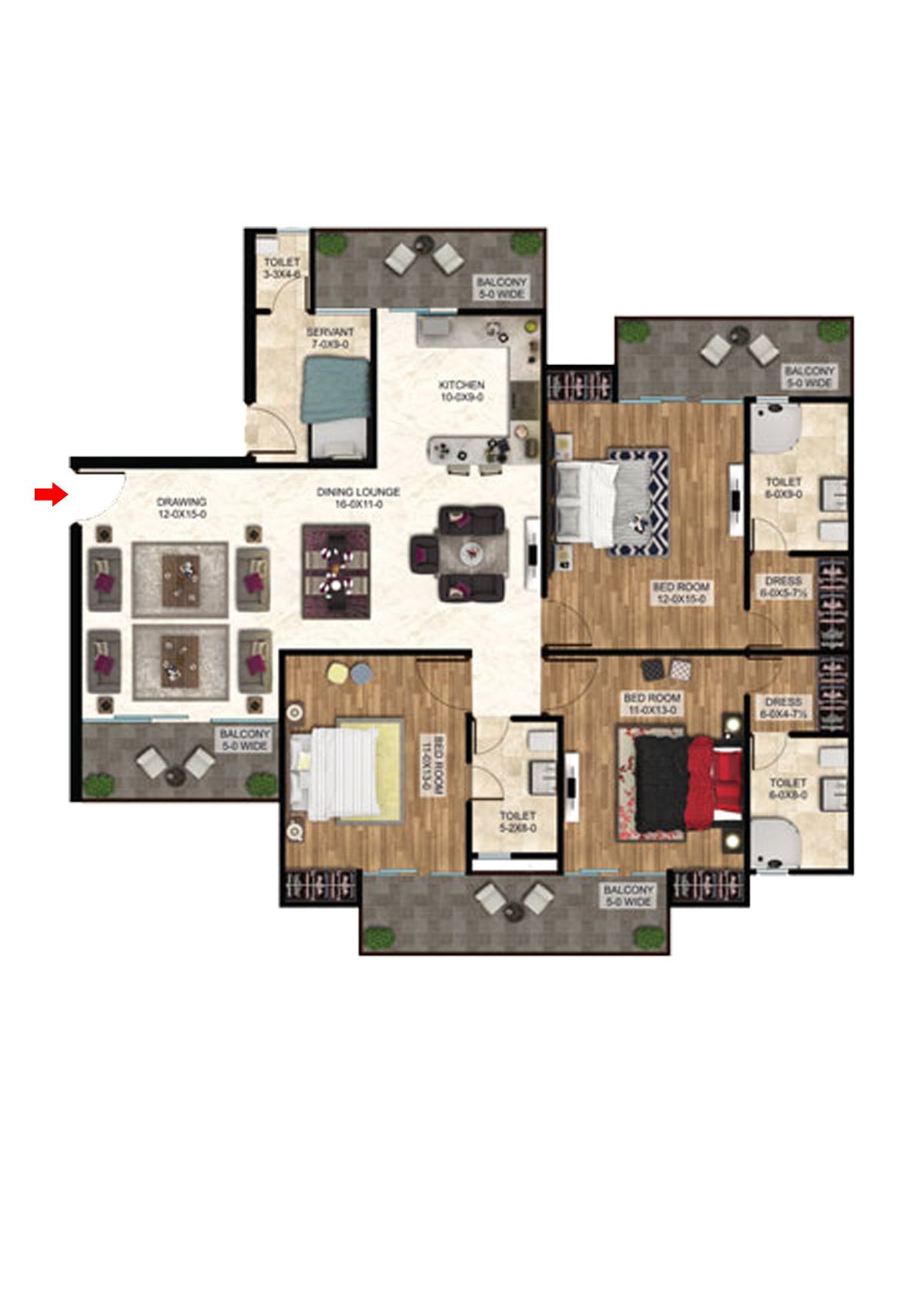 Antriksh The Golf Address Tower A Unit 1 Floor Plan