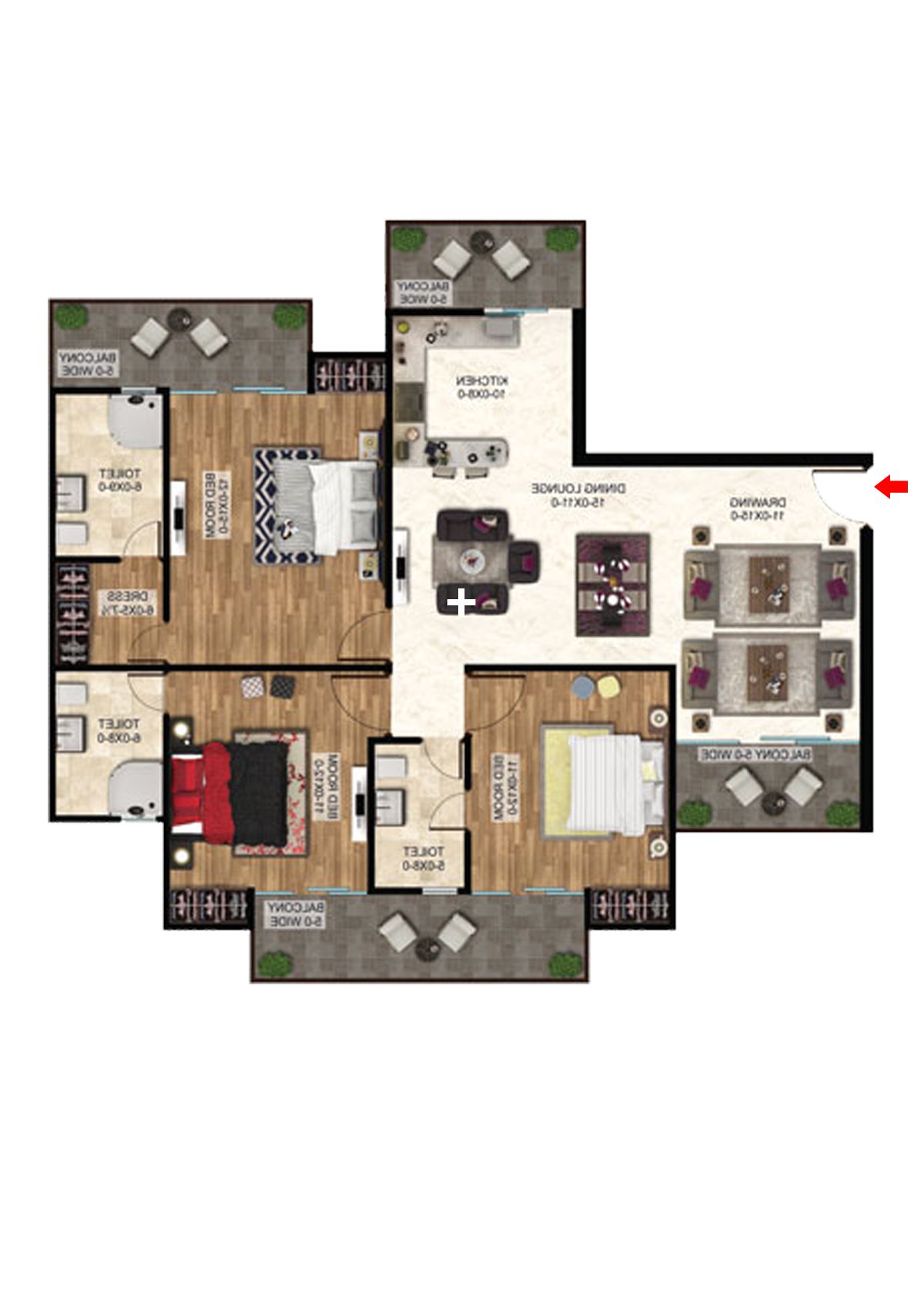 Antriksh The Golf Address Tower A Unit 2 Floor Plan