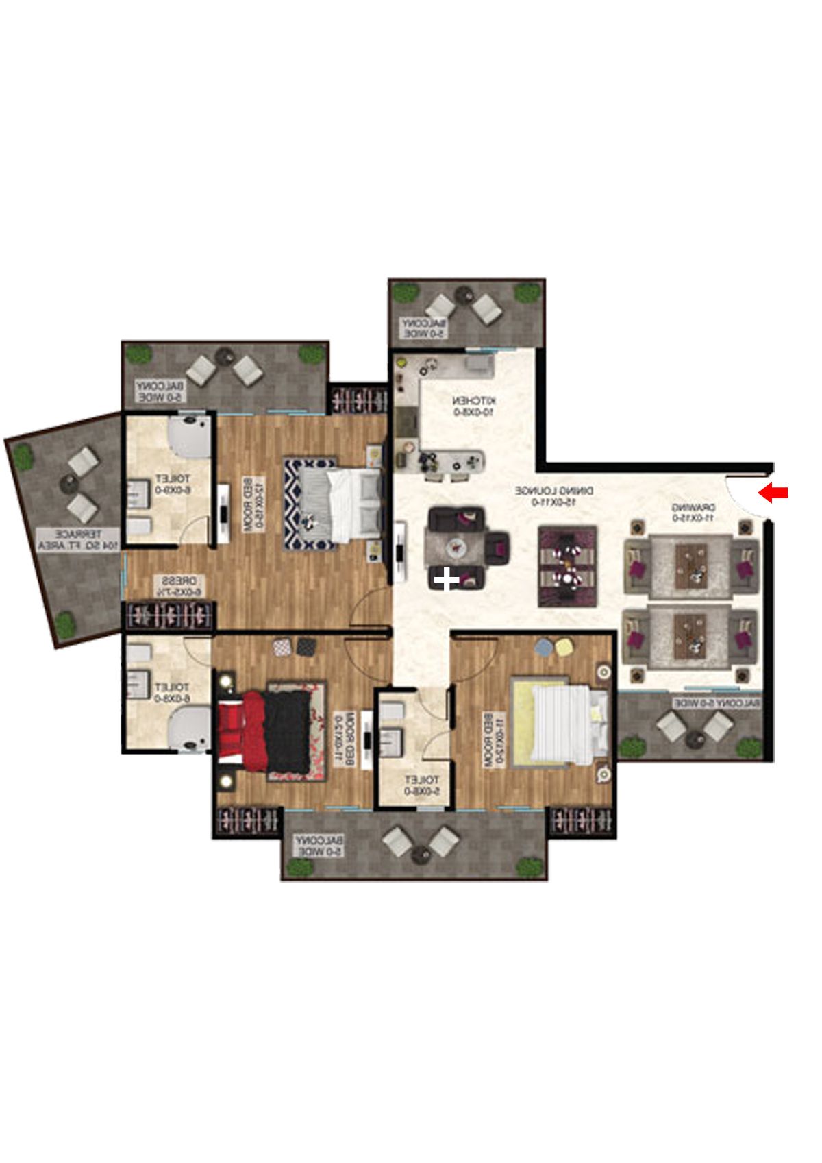 Antriksh The Golf Address Tower A Unit 2 Floor Plan