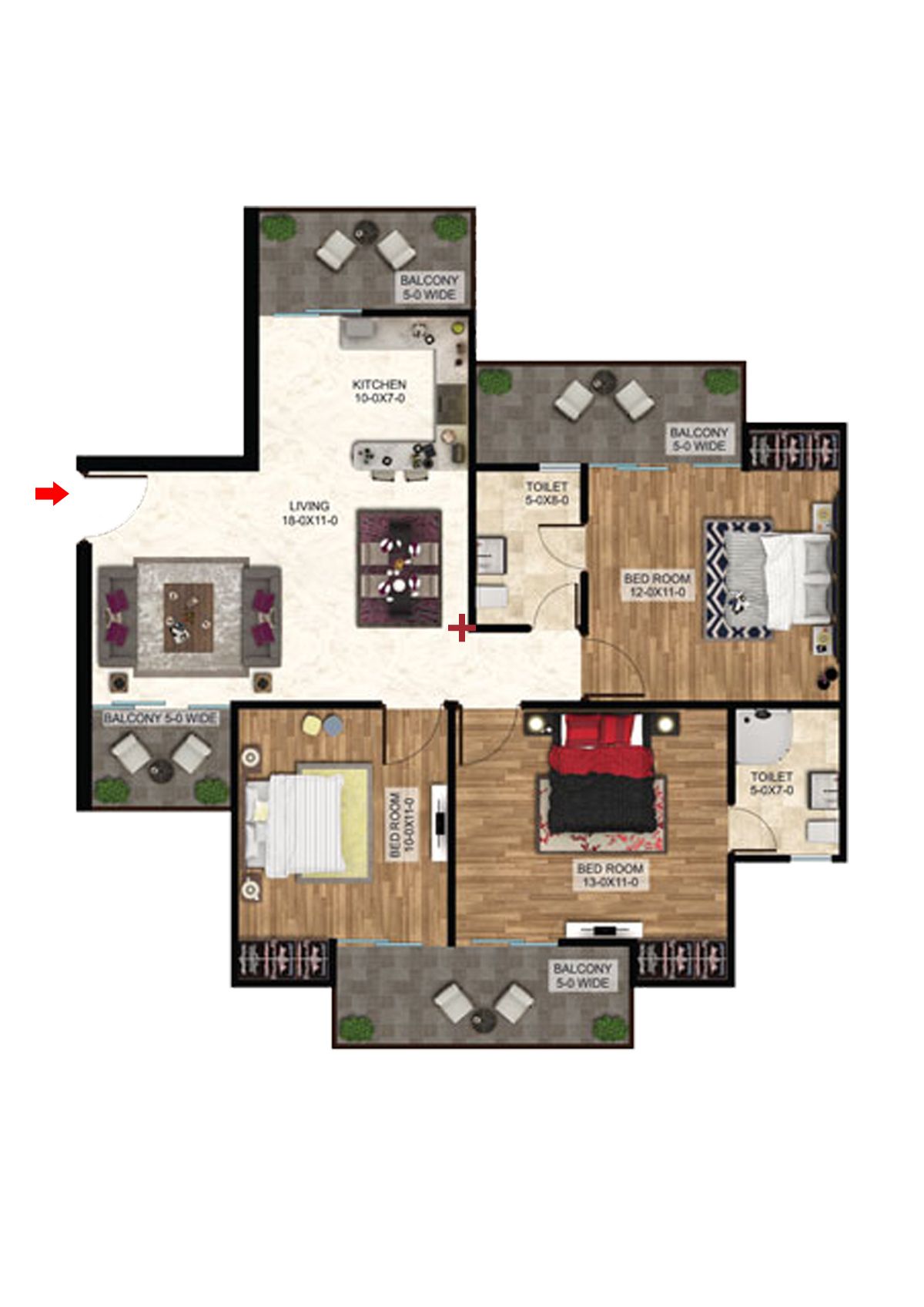Antriksh The Golf Address Tower B Unit 1 Floor Plan