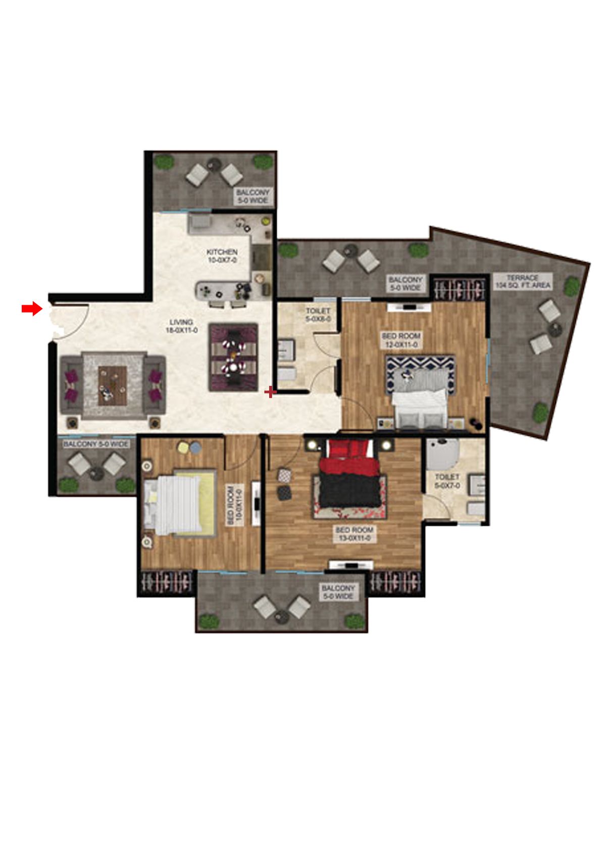 Antriksh The Golf Address Tower B Unit 1 Floor Plan