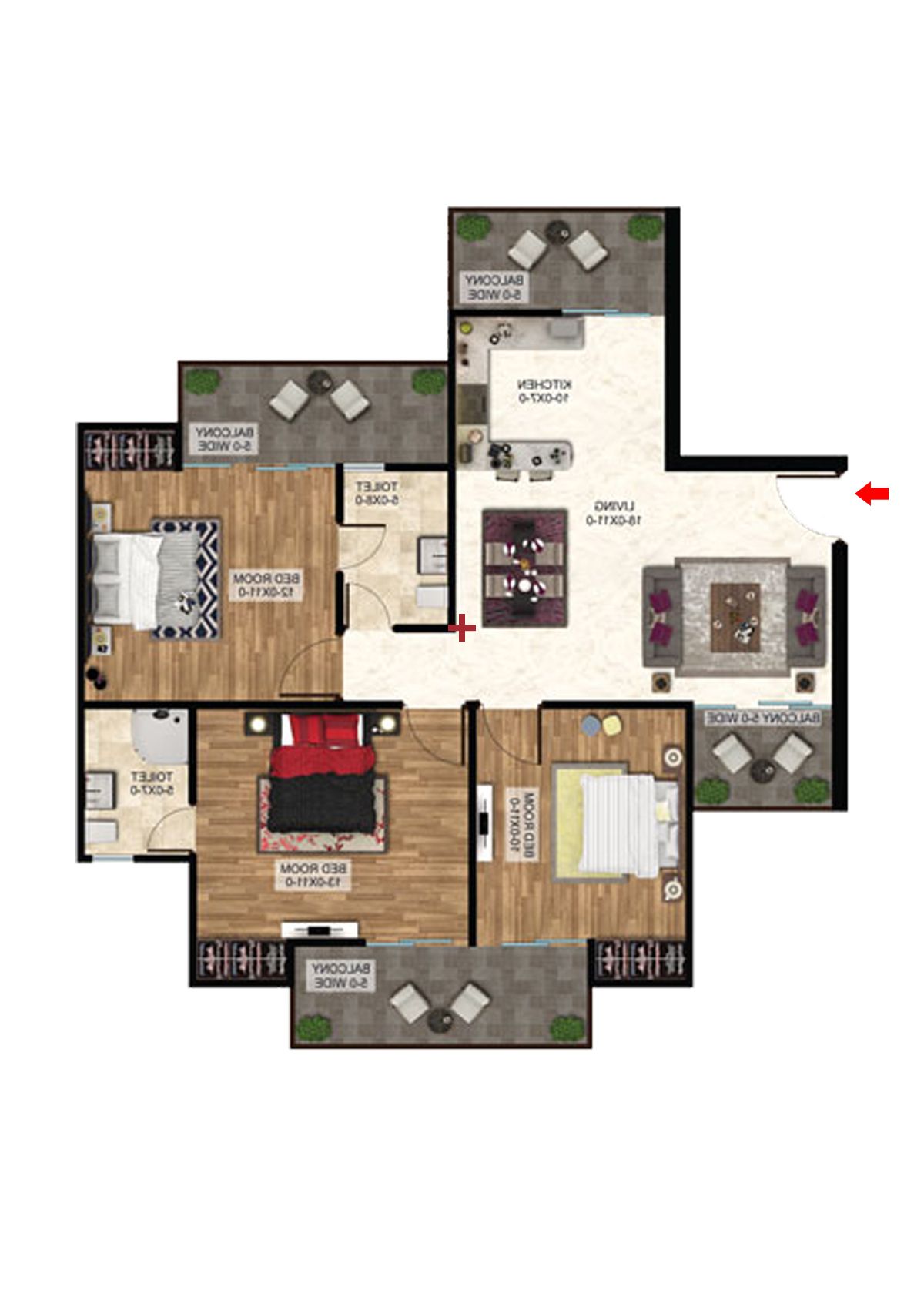 Antriksh The Golf Address Tower B Unit 2 Floor Plan