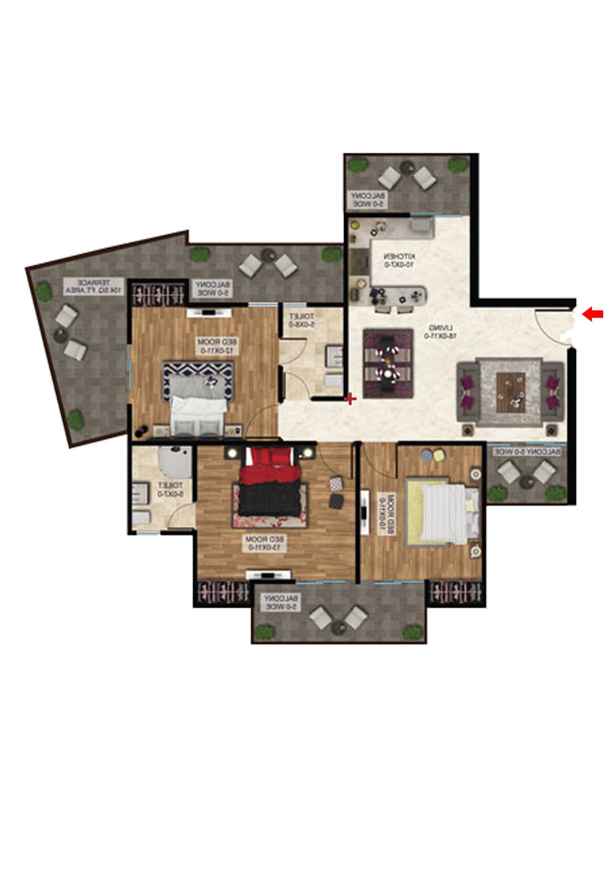 Antriksh The Golf Address Tower B Unit 2 Floor Plan