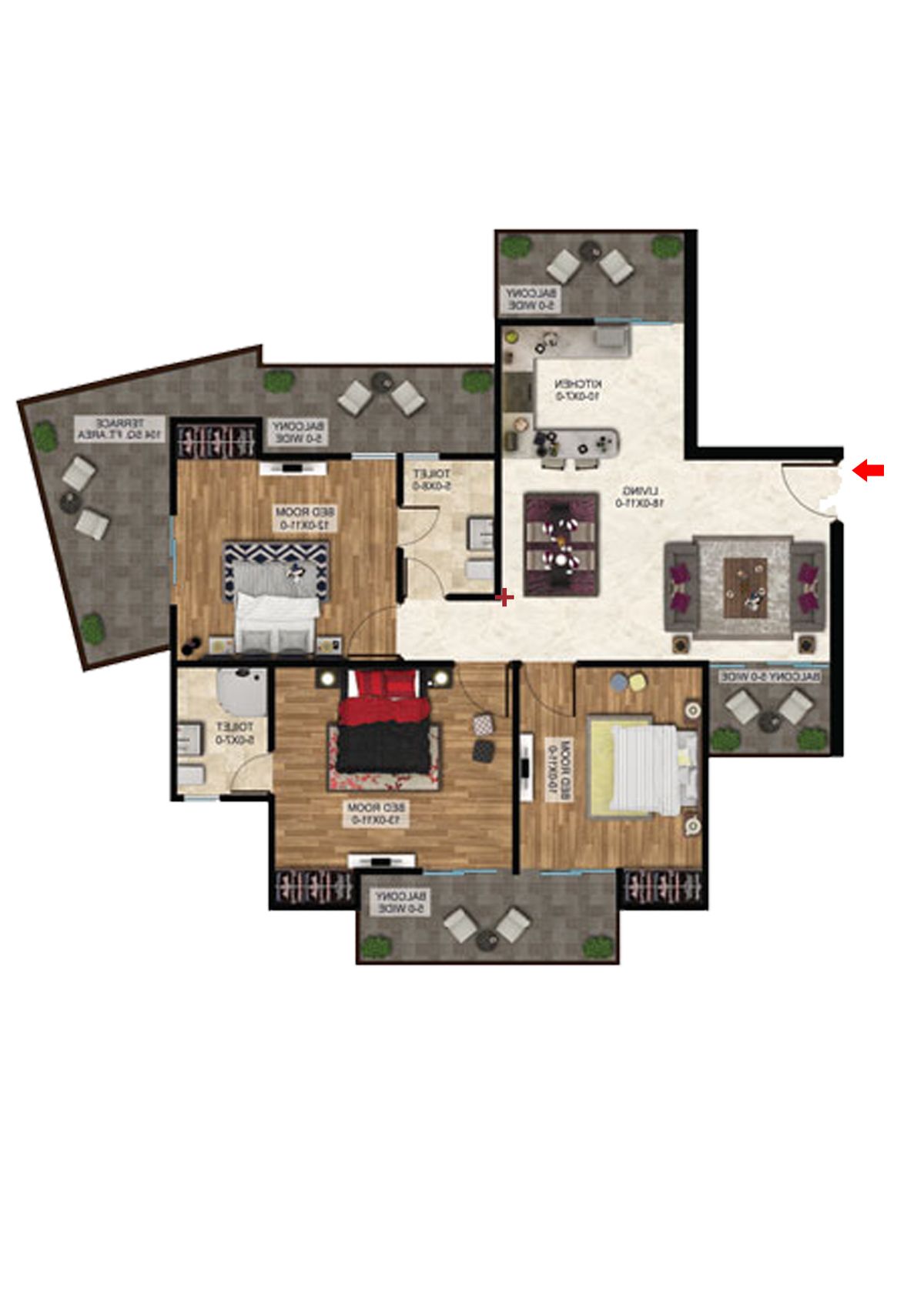 Antriksh The Golf Address Tower F Unit 2 Floor Plan