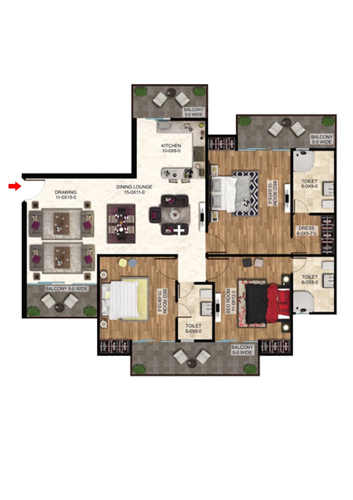 Antriksh The Golf Address Tower G Unit 1 Floor Plan
