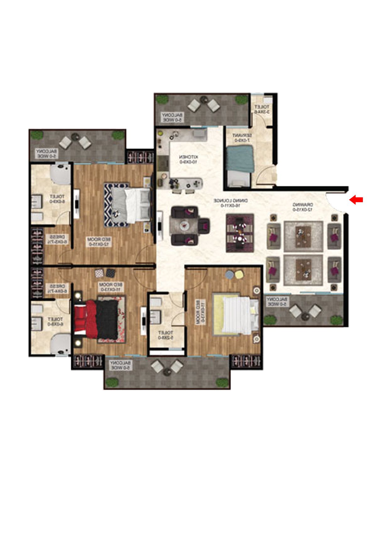 Antriksh The Golf Address Tower G Unit 2 Floor Plan
