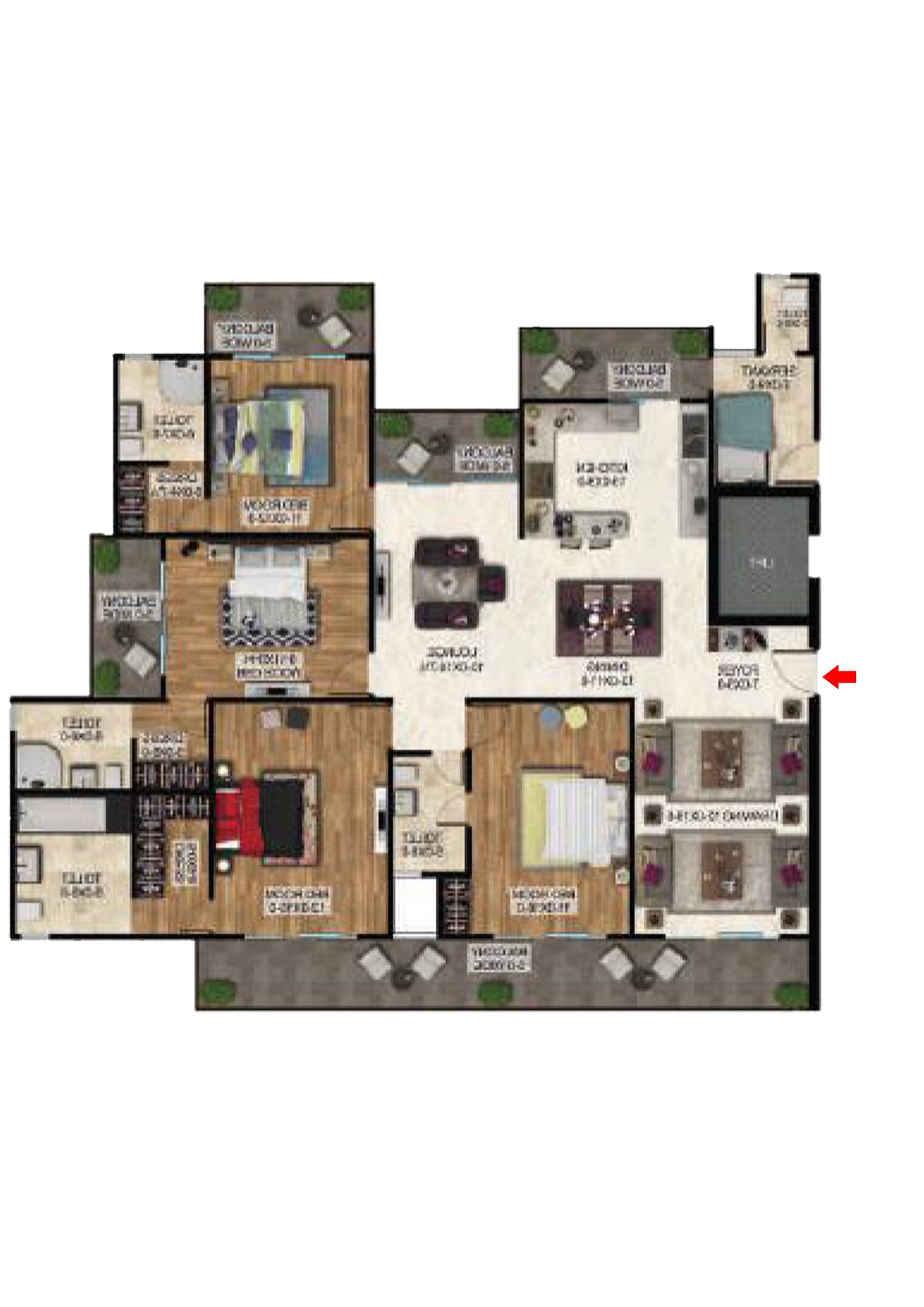 Antriksh The Golf Address Tower D Unit 1 Floor Plan