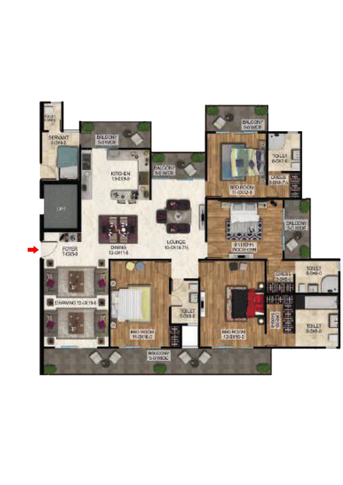 Antriksh The Golf Address Tower D Unit 2 Floor Plan