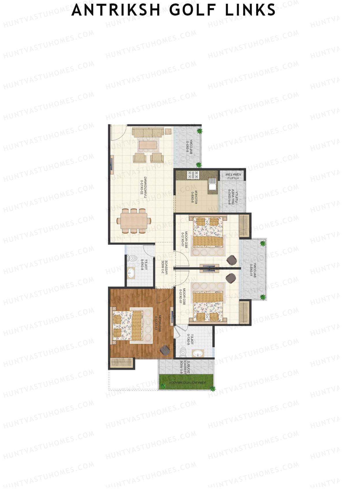 Antriksh Golf Links Block A Unit 5 (Type E) Floor Plan