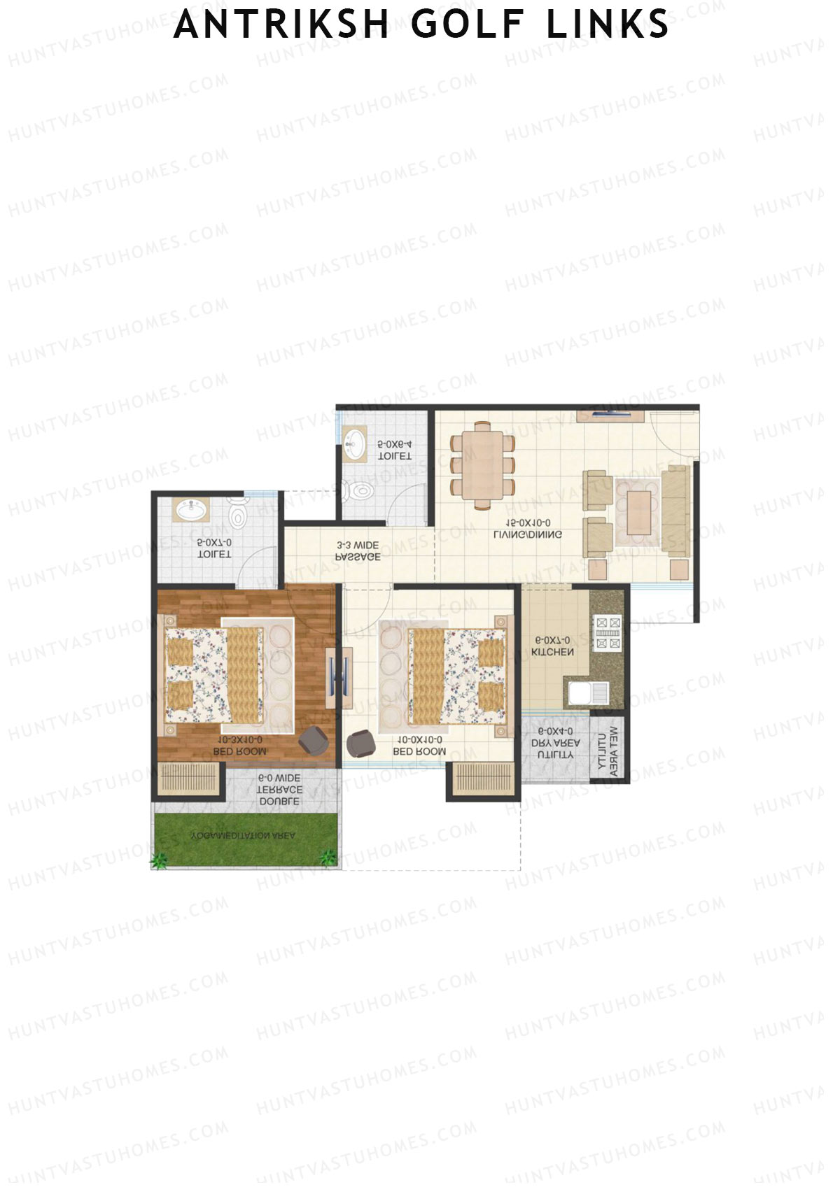 Antriksh Golf Links Block A Unit 7 (Type A) Floor Plan