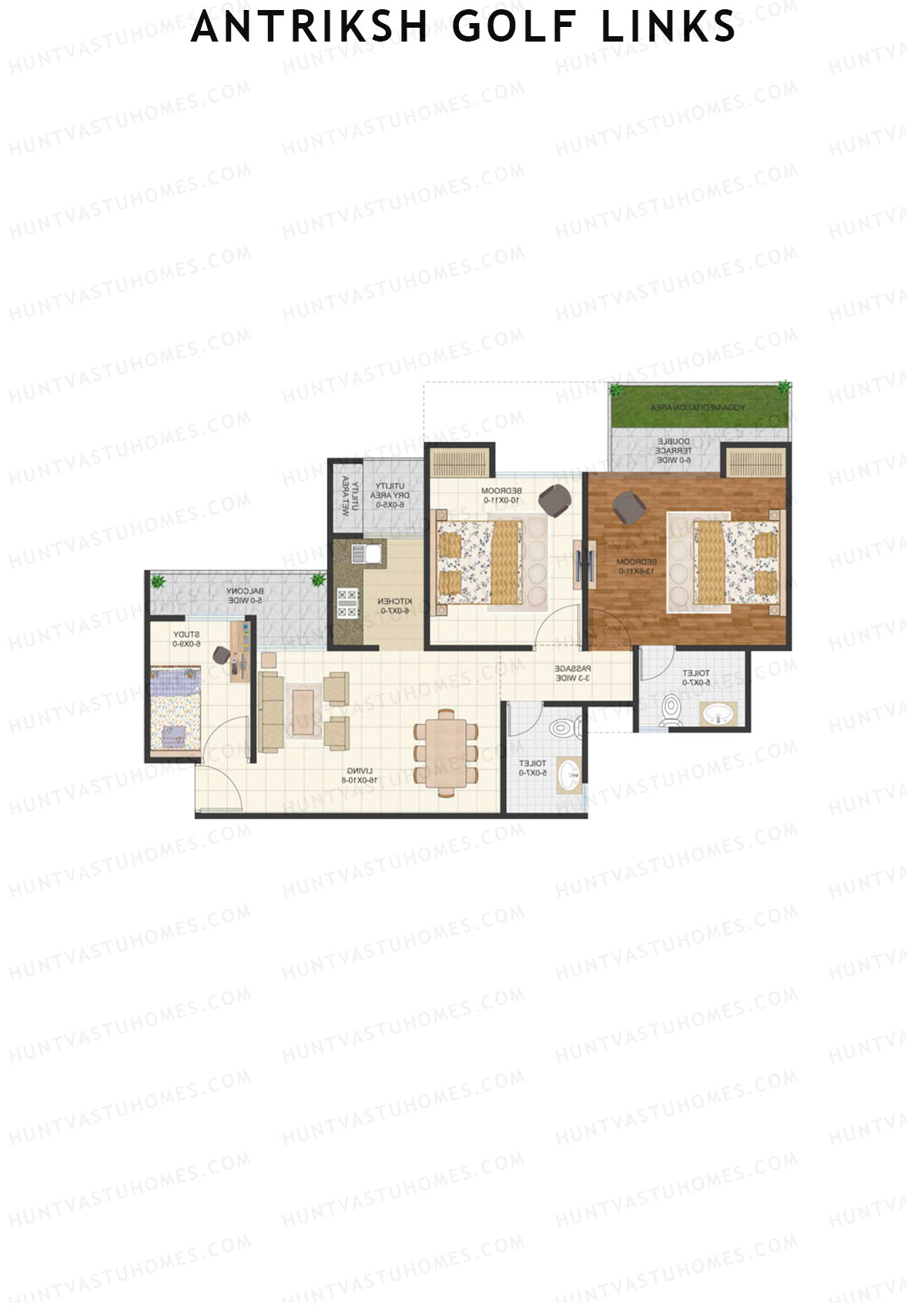 Antriksh Golf Links Block B Unit 3 (Type C) Floor Plan