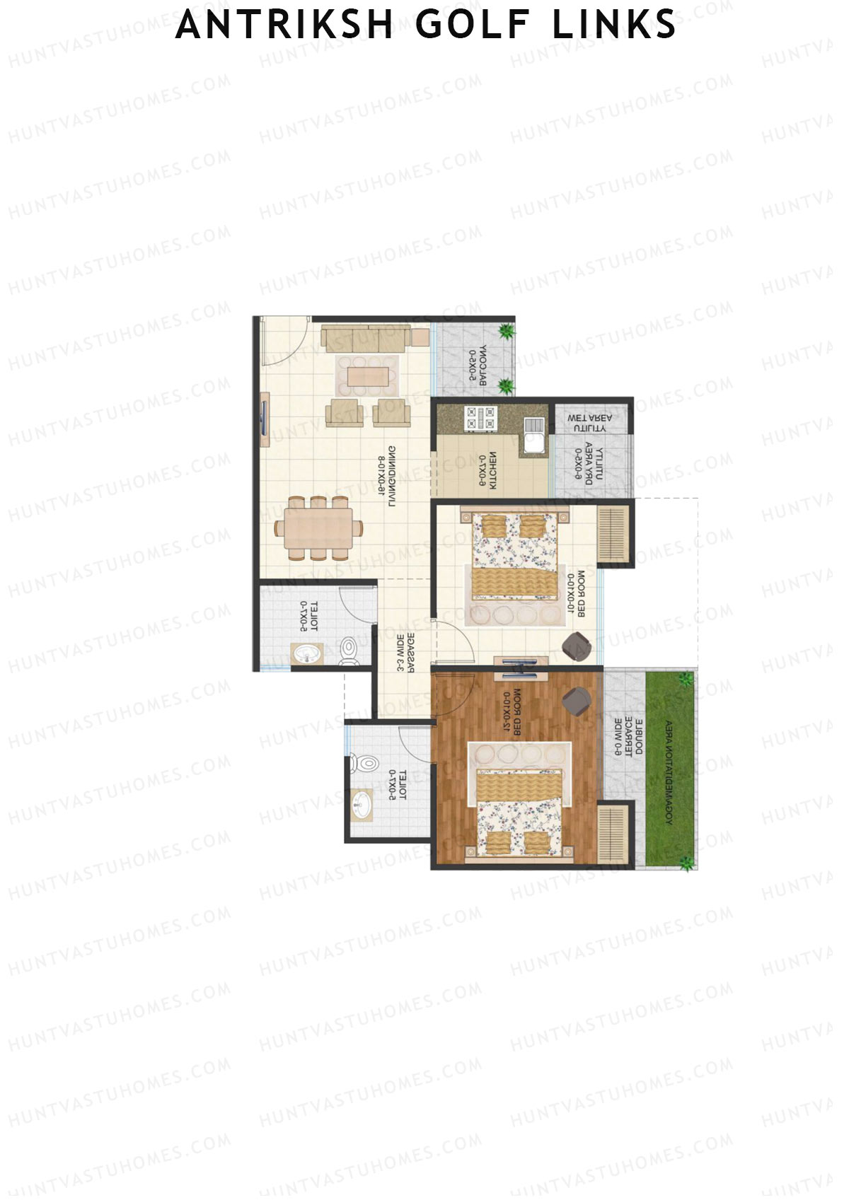 Antriksh Golf Links Block B Unit 5 (Type B) Floor Plan