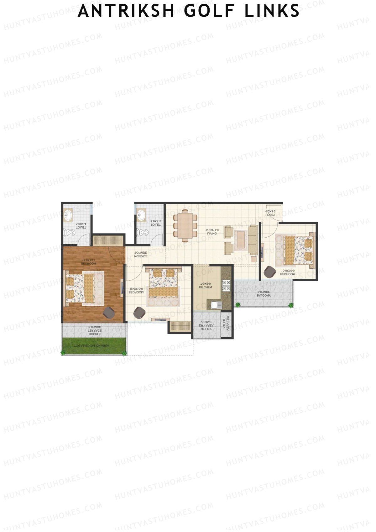 Antriksh Golf Links Block C Unit 7 (Type D) Floor Plan