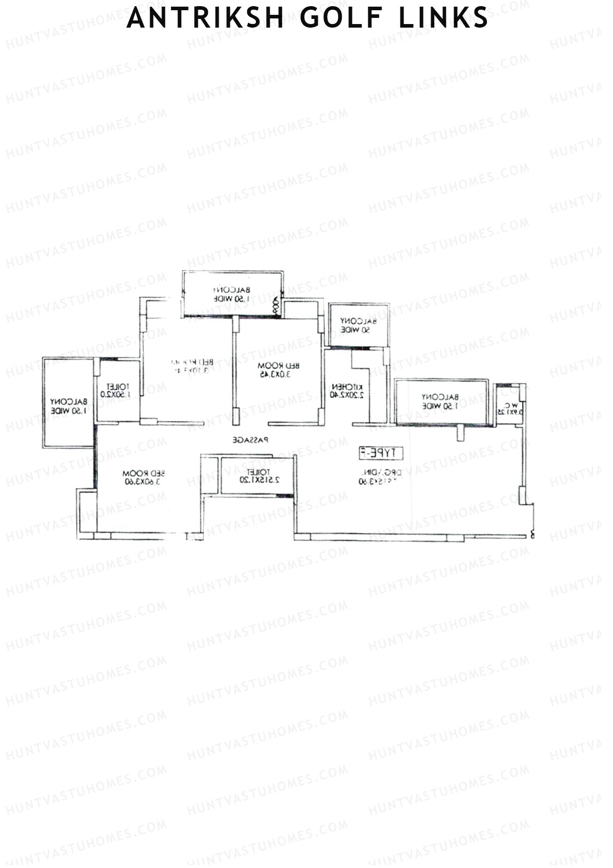 Antriksh Golf Links Block D Unit 4 (Type F1) Floor Plan
