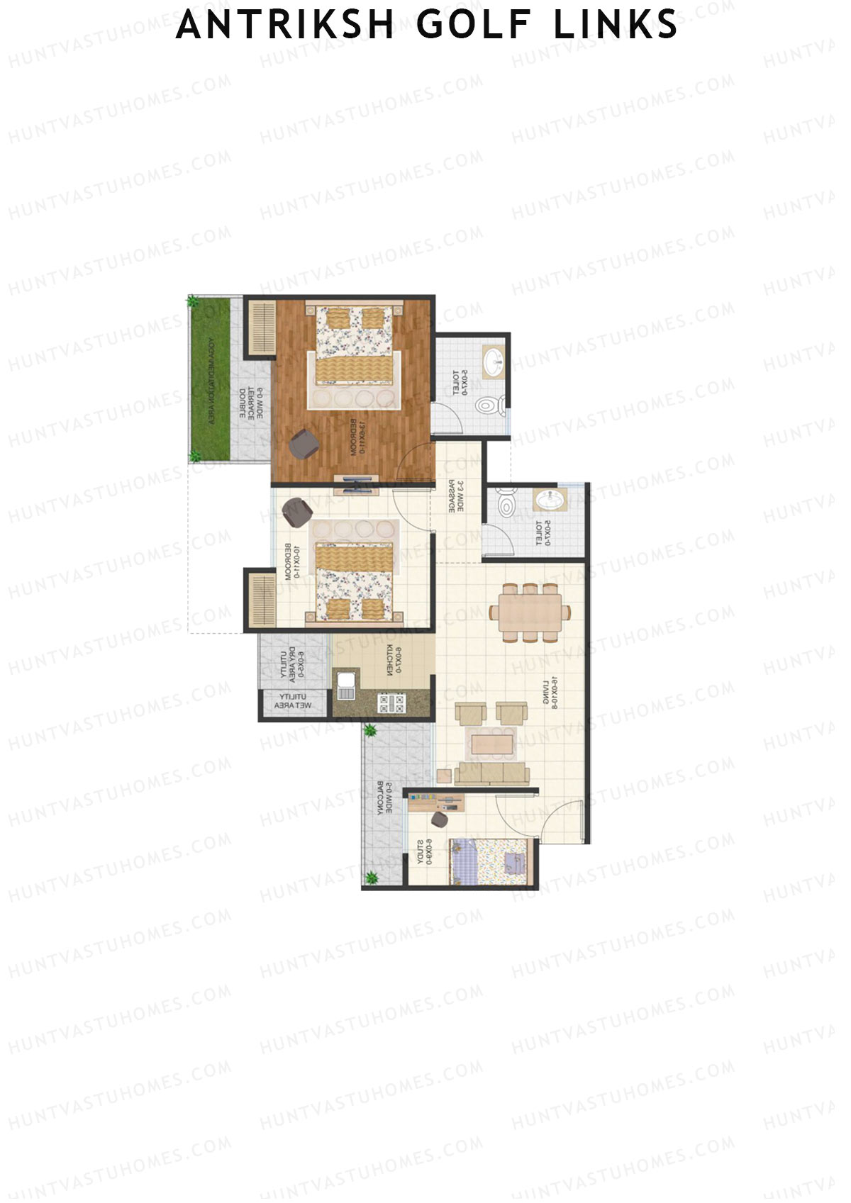 Antriksh Golf Links Block D Unit 5 (Type C1) Floor Plan
