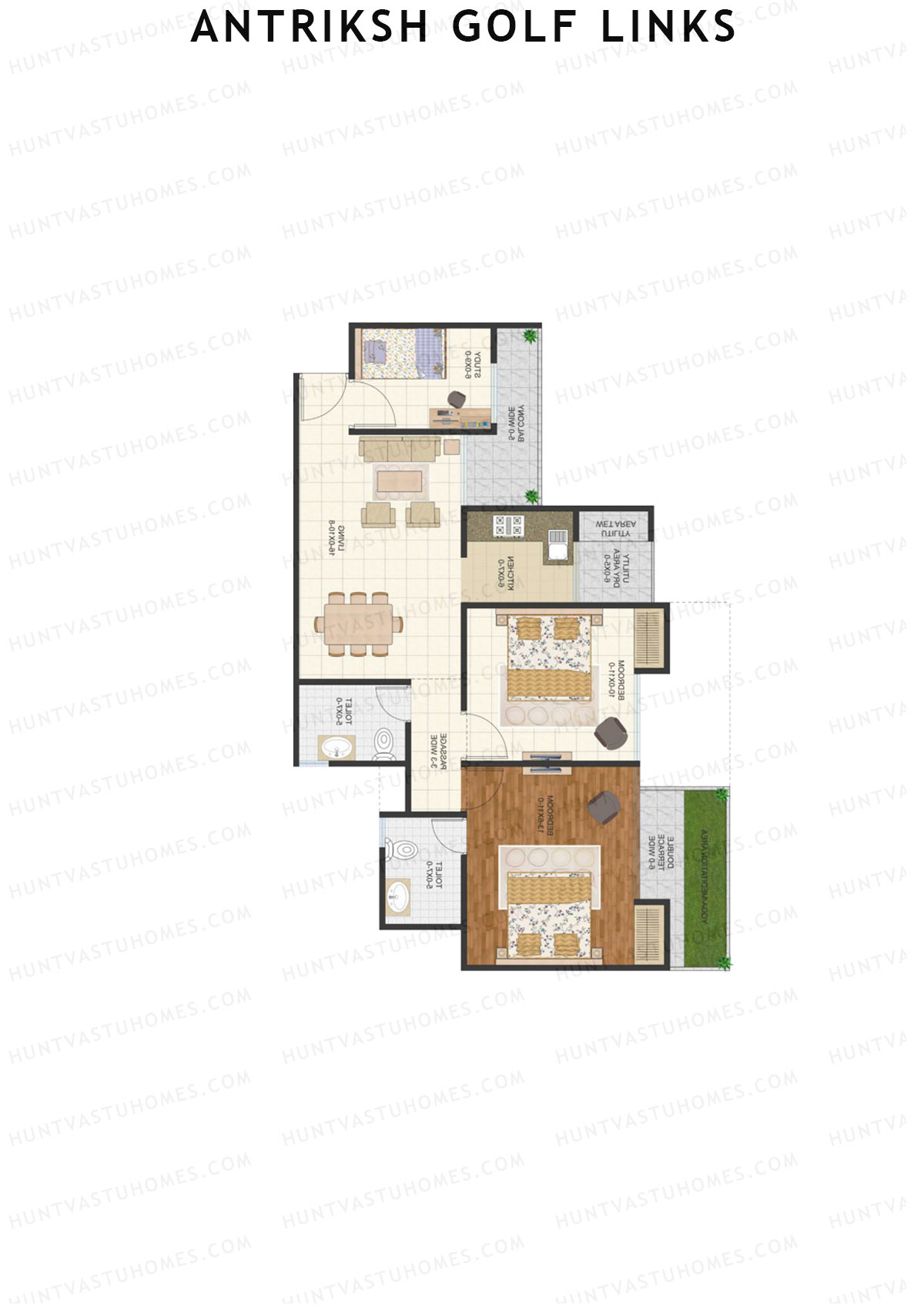 Antriksh Golf Links Block E Unit 1 (Type C) Floor Plan