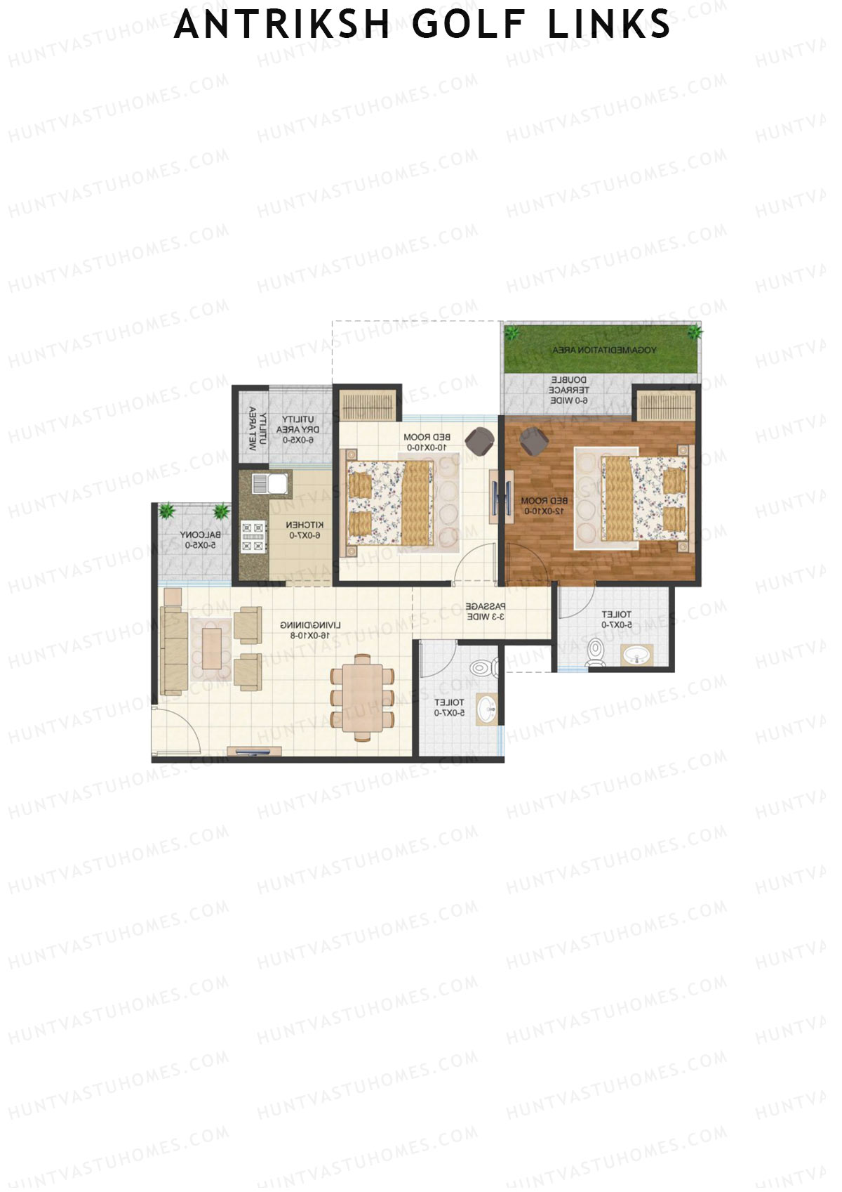 Antriksh Golf Links Block E Unit 7 (Type B) Floor Plan