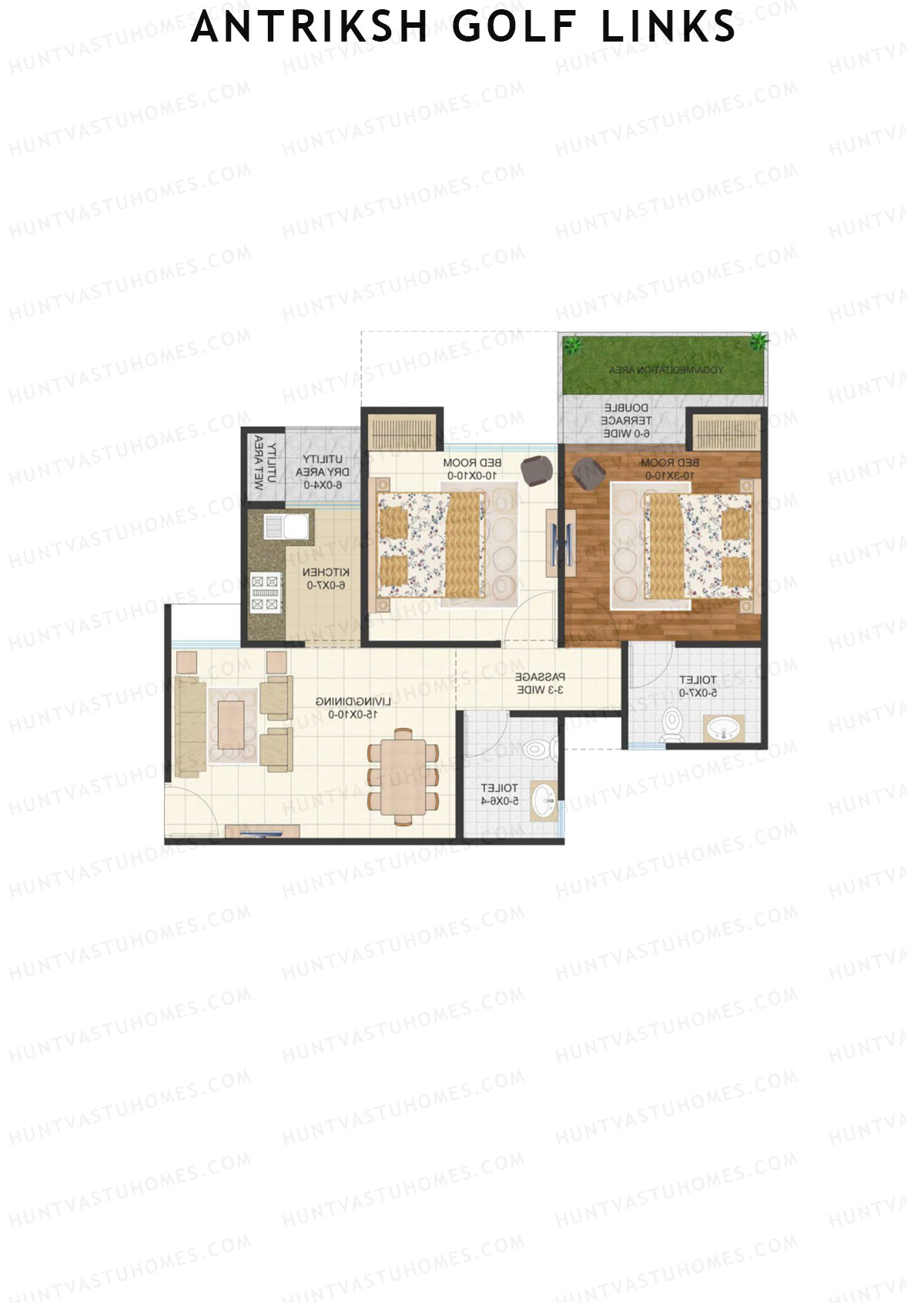 Antriksh Golf Links Block G Unit 7 (Type A) Floor Plan