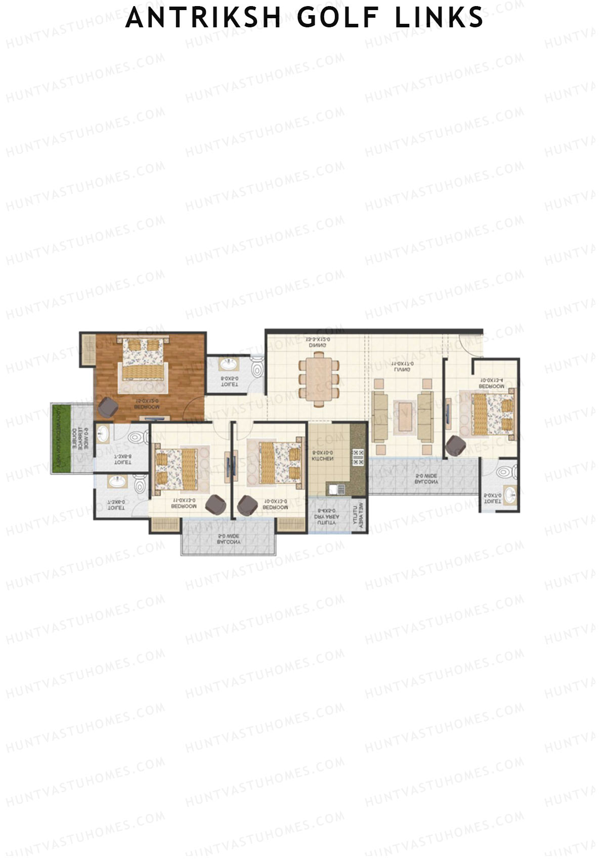 Antriksh Golf Links Block J Unit 5 (Type G) Floor Plan