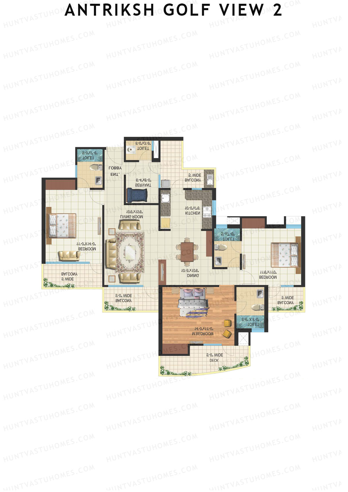 Antriksh Golf View 2 Tower A Unit 3 Floor Plan