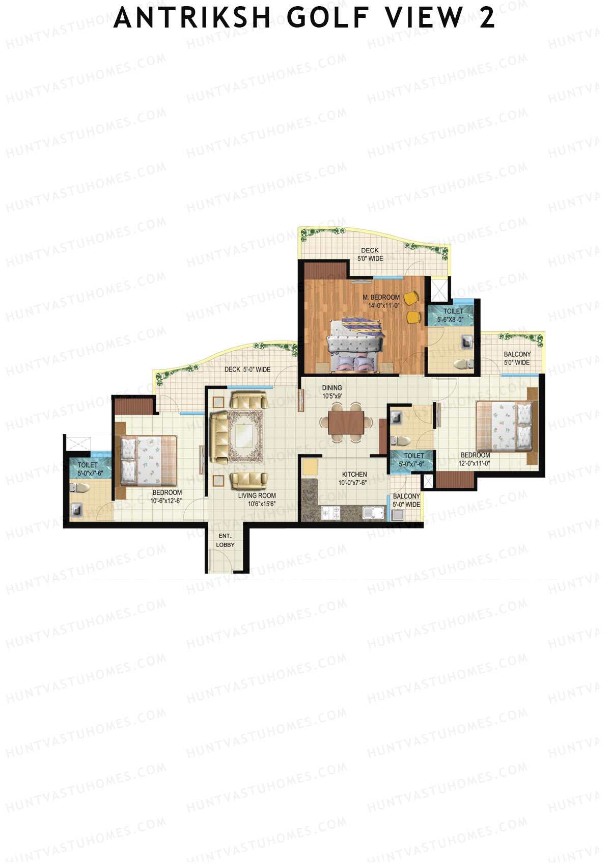 Antriksh Golf View 2 Tower B Unit 2 Floor Plan