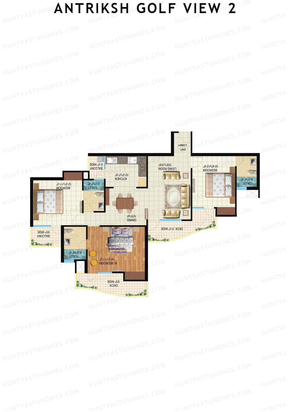 Antriksh Golf View 2 Tower B Unit 4 Floor Plan