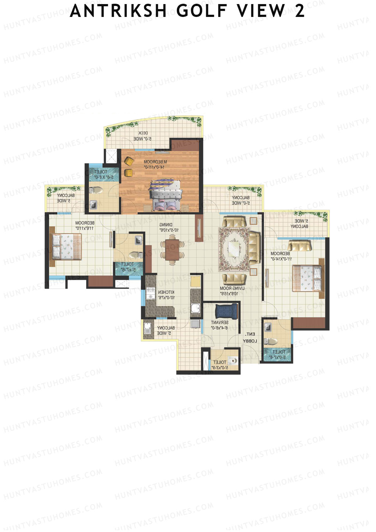 Antriksh Golf View 2 Tower C Unit 1 Floor Plan