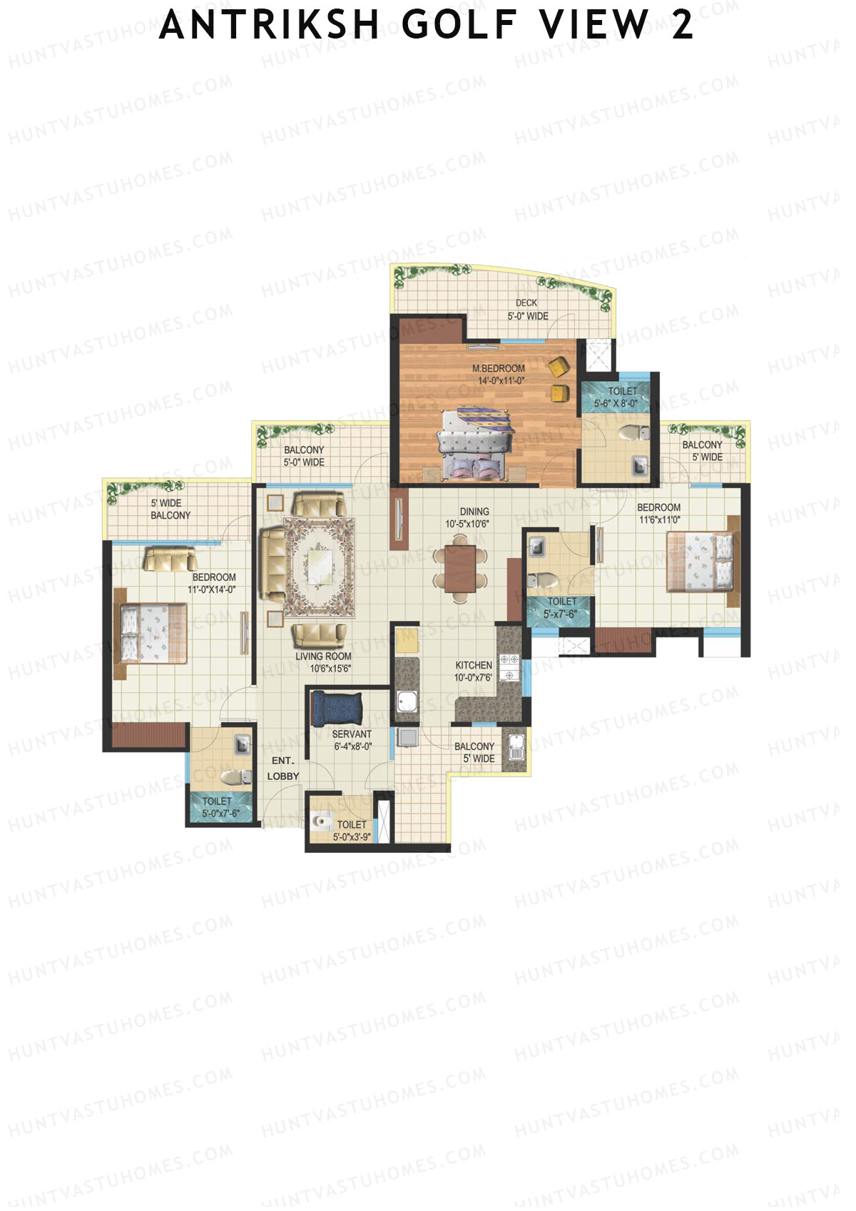Antriksh Golf View 2 Tower C Unit 2 Floor Plan