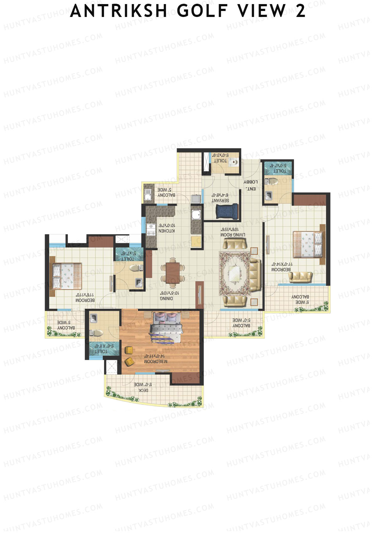 Antriksh Golf View 2 Tower C Unit 4 Floor Plan