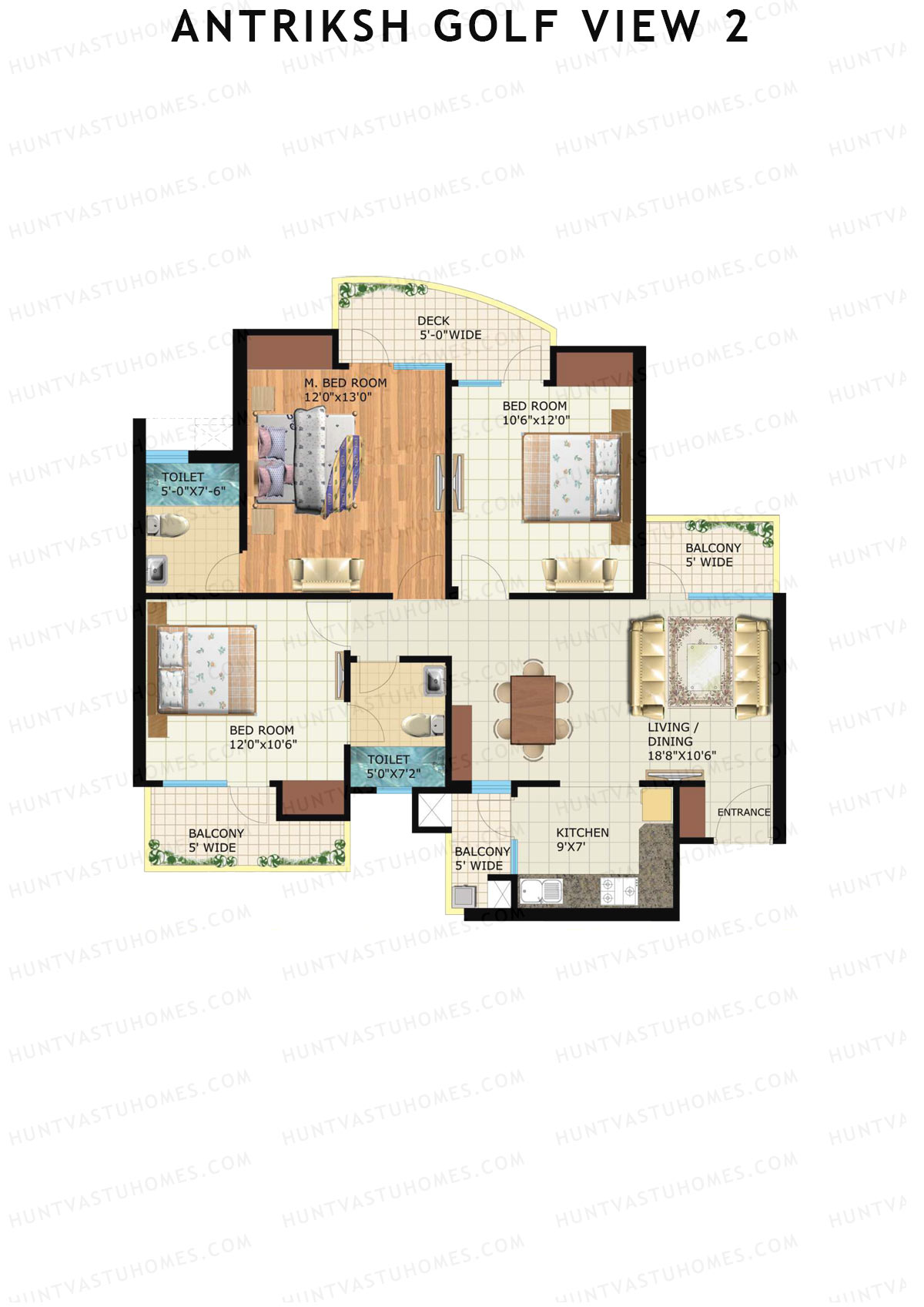 Antriksh Golf View 2 Tower H Unit 1 Floor Plan