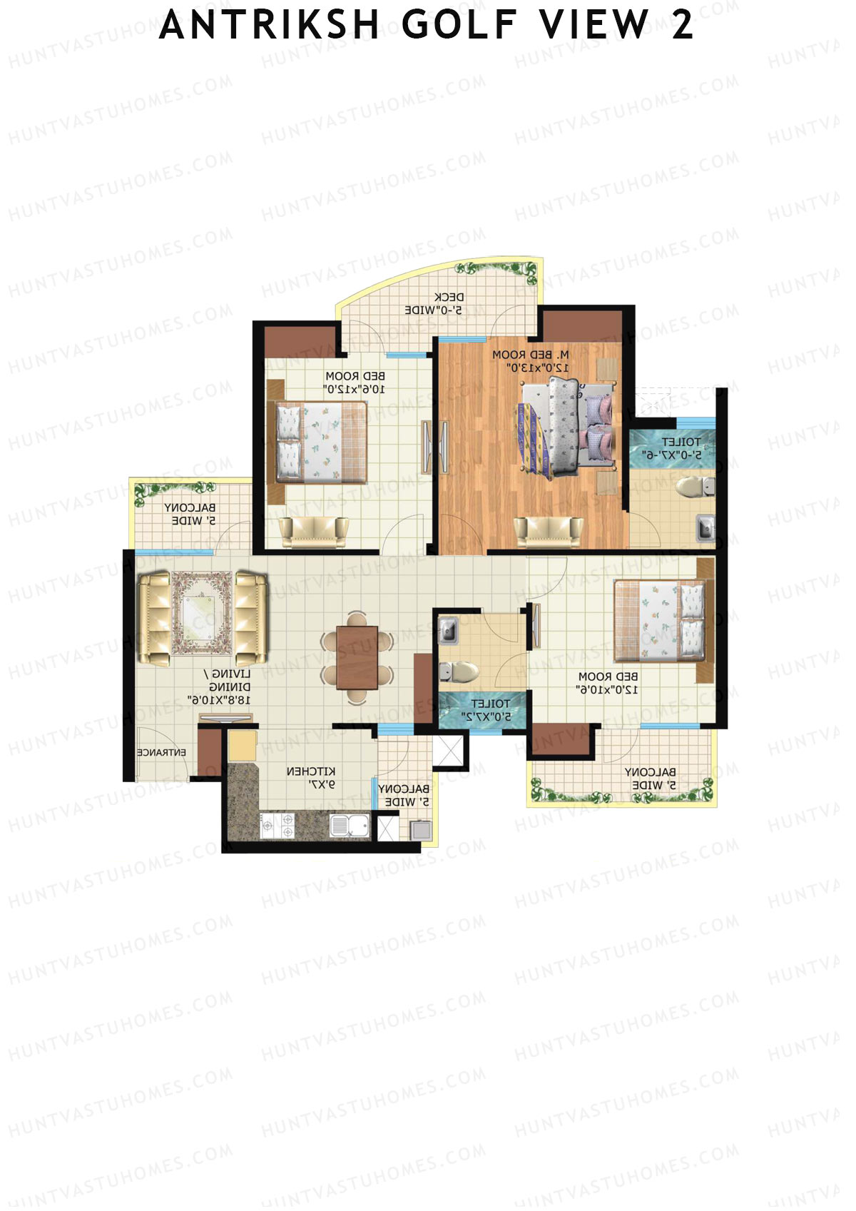 Antriksh Golf View 2 Tower H Unit 2 Floor Plan
