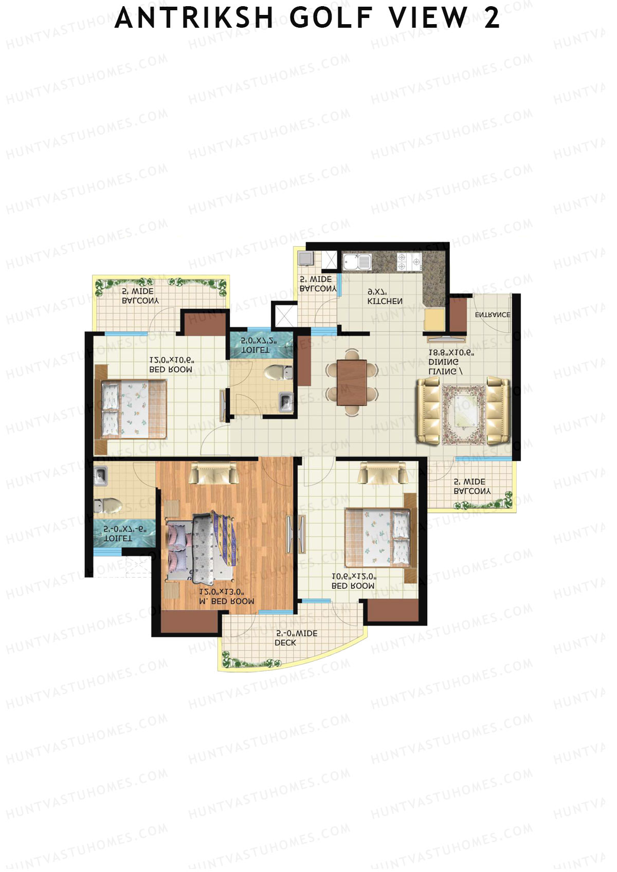 Antriksh Golf View 2 Tower H Unit 4 Floor Plan
