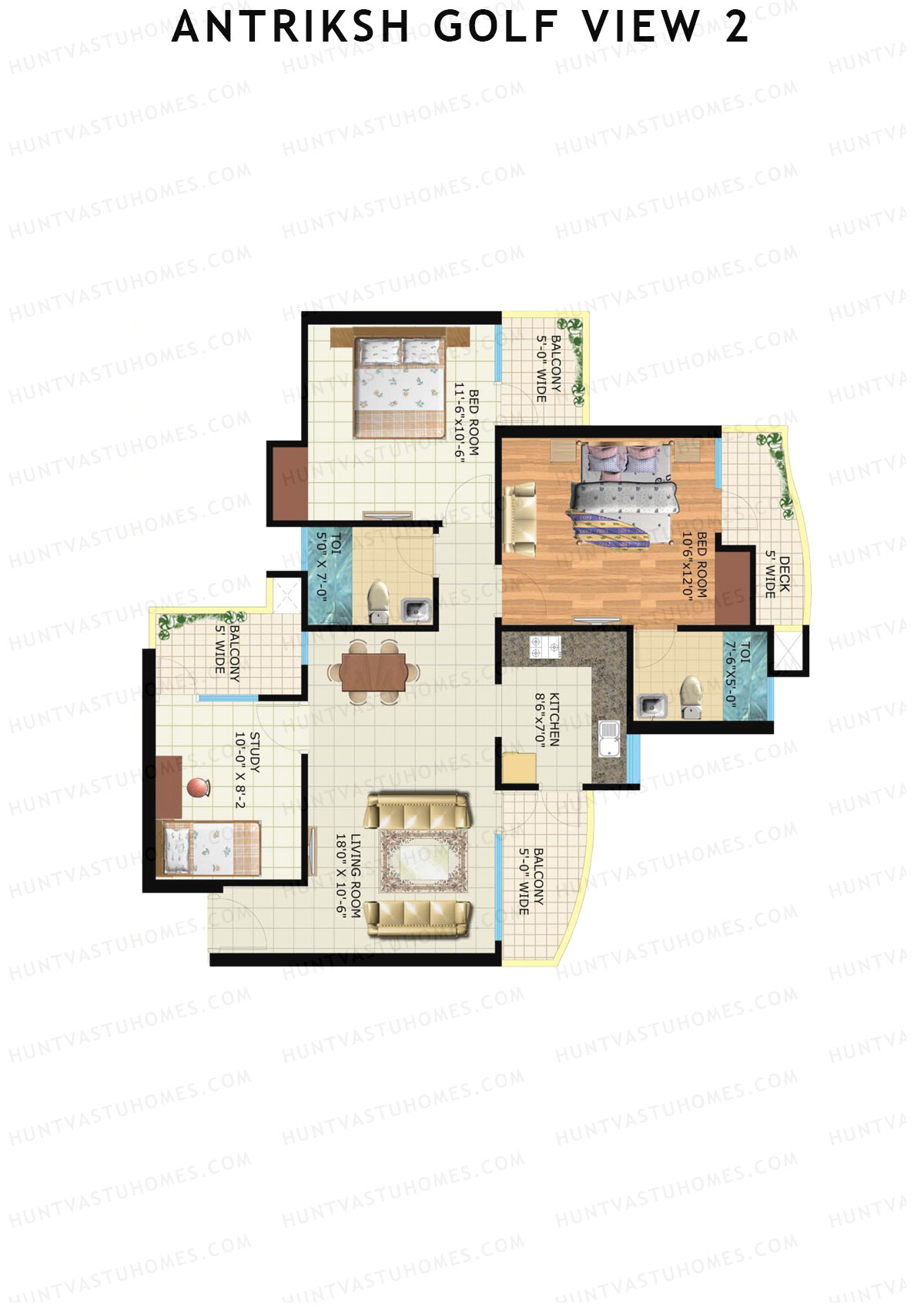 Antriksh Golf View 2 Tower J Unit 1 Floor Plan