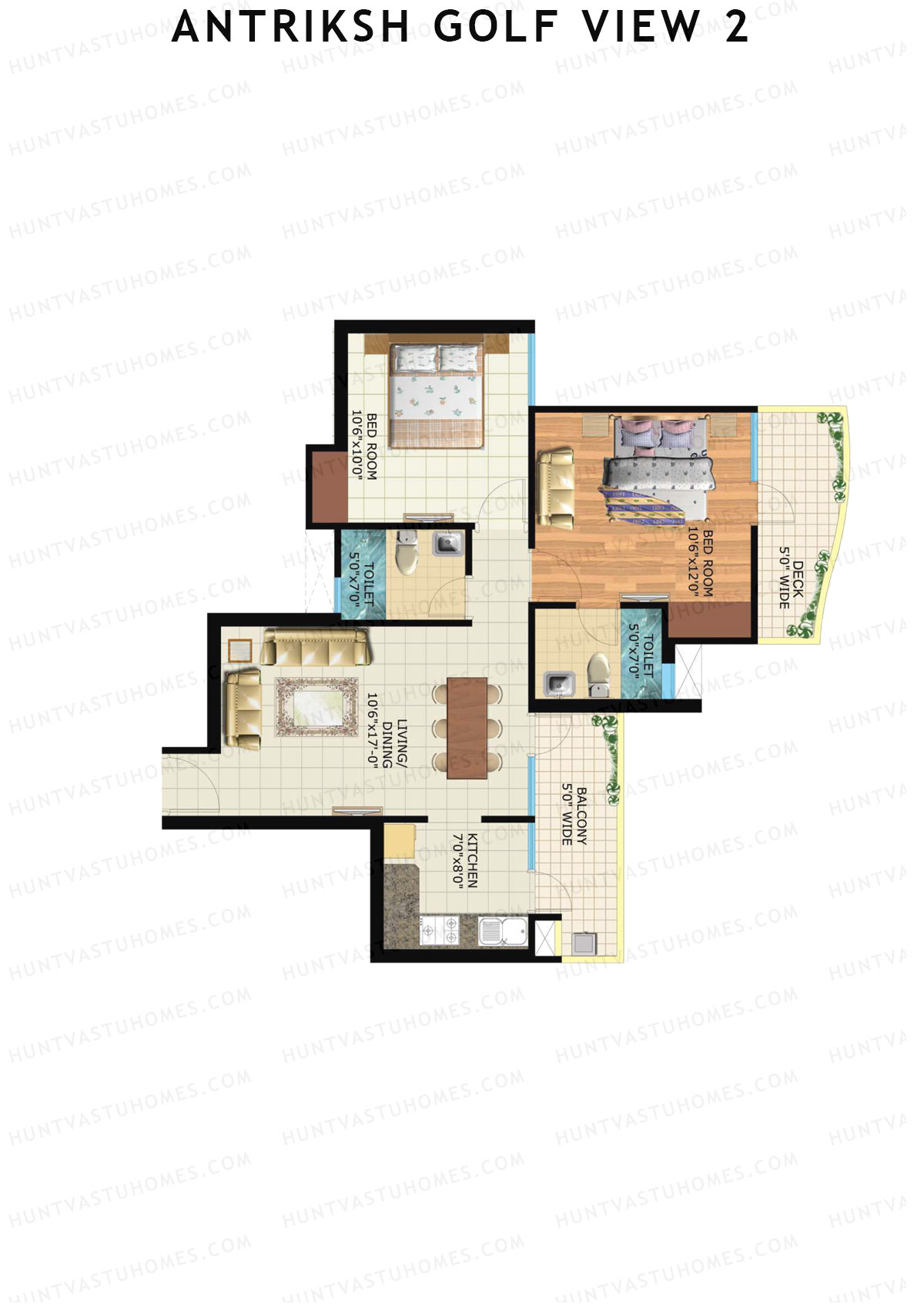 Antriksh Golf View 2 Tower K Unit 2 Floor Plan