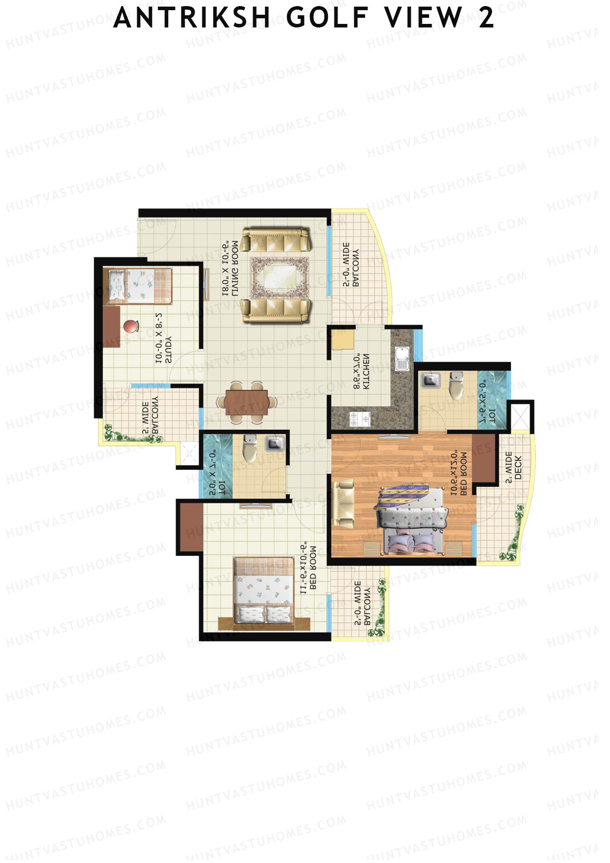 Antriksh Golf View 2 Tower K Unit 3 Floor Plan