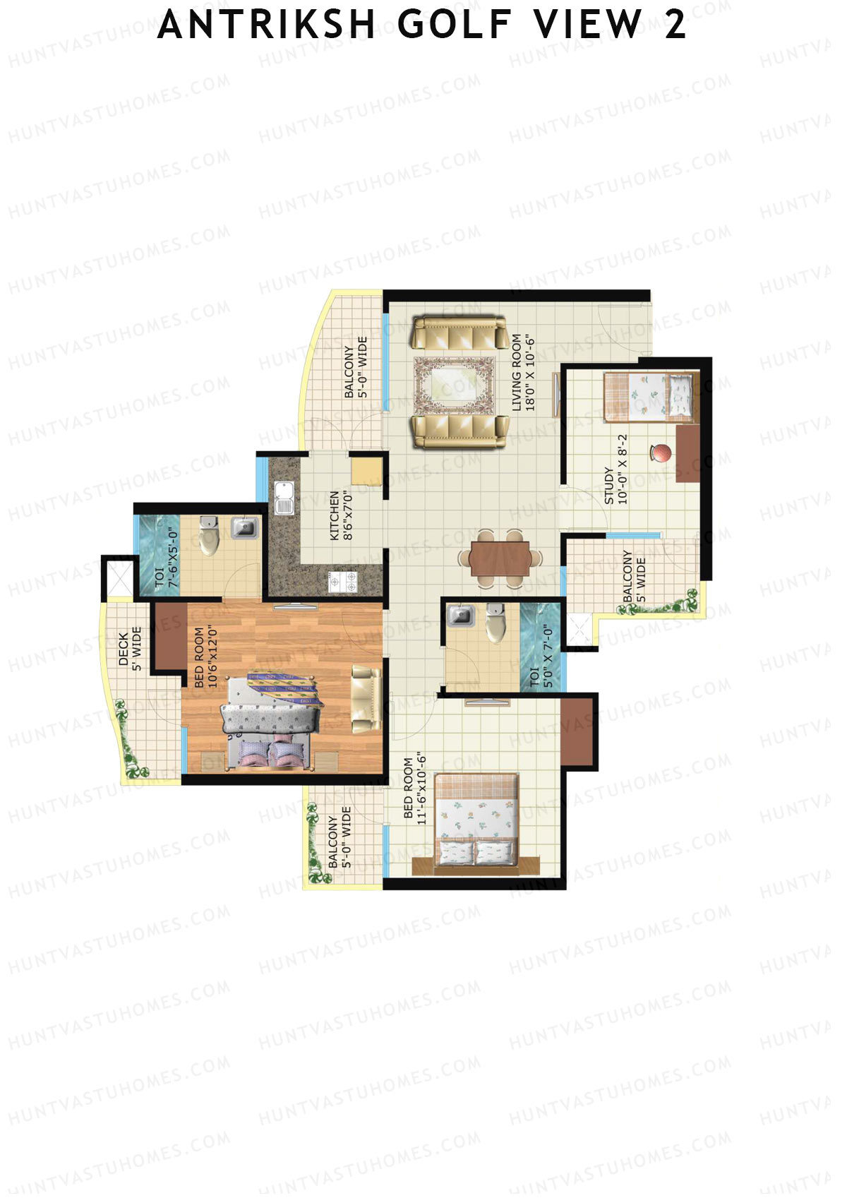 Antriksh Golf View 2 Tower K Unit 4 Floor Plan
